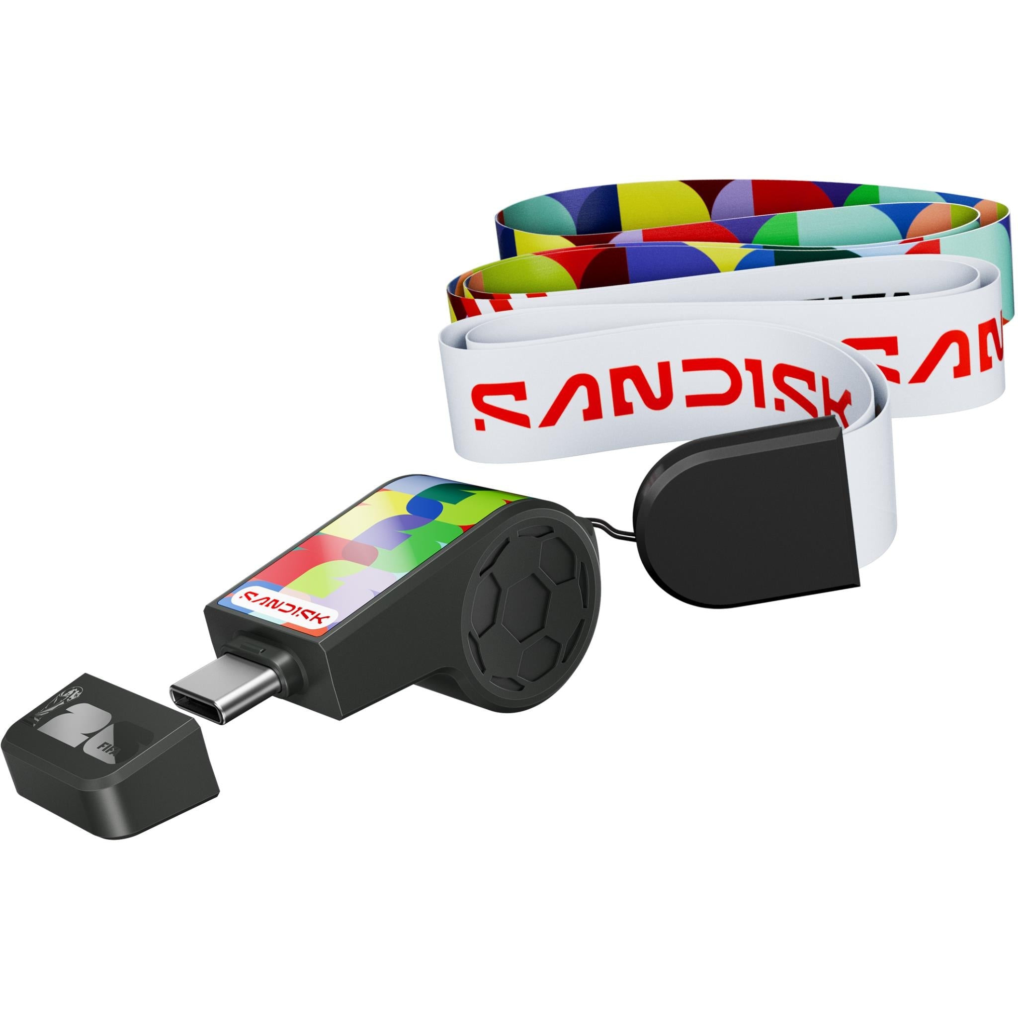 SanDisk 64GB USB-C whistle-shaped flash drive, FIFA World Cup 2026 Global Edition - Memory Cards & Readers at Tech Supply Shed NZ