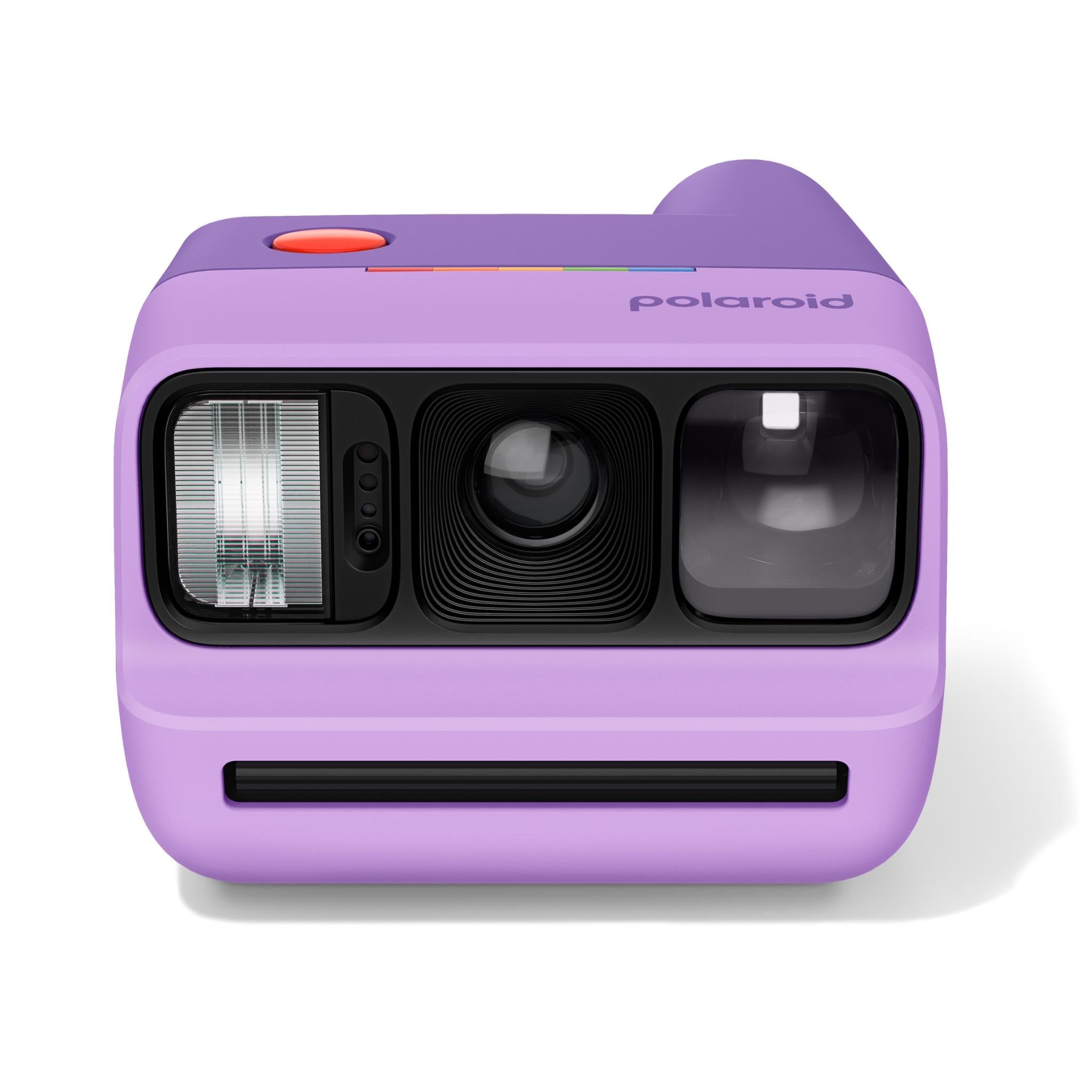 Purple Polaroid Go Generation 3 pocket instant camera front with lens and viewer window