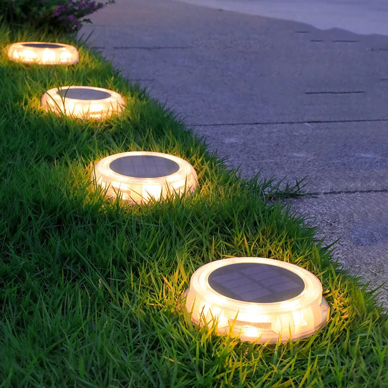 Premium Outdoor Waterproof LED Solar Lawn Lights - Elegant Buried Street Lamps for Gardens and Villas in Warm White