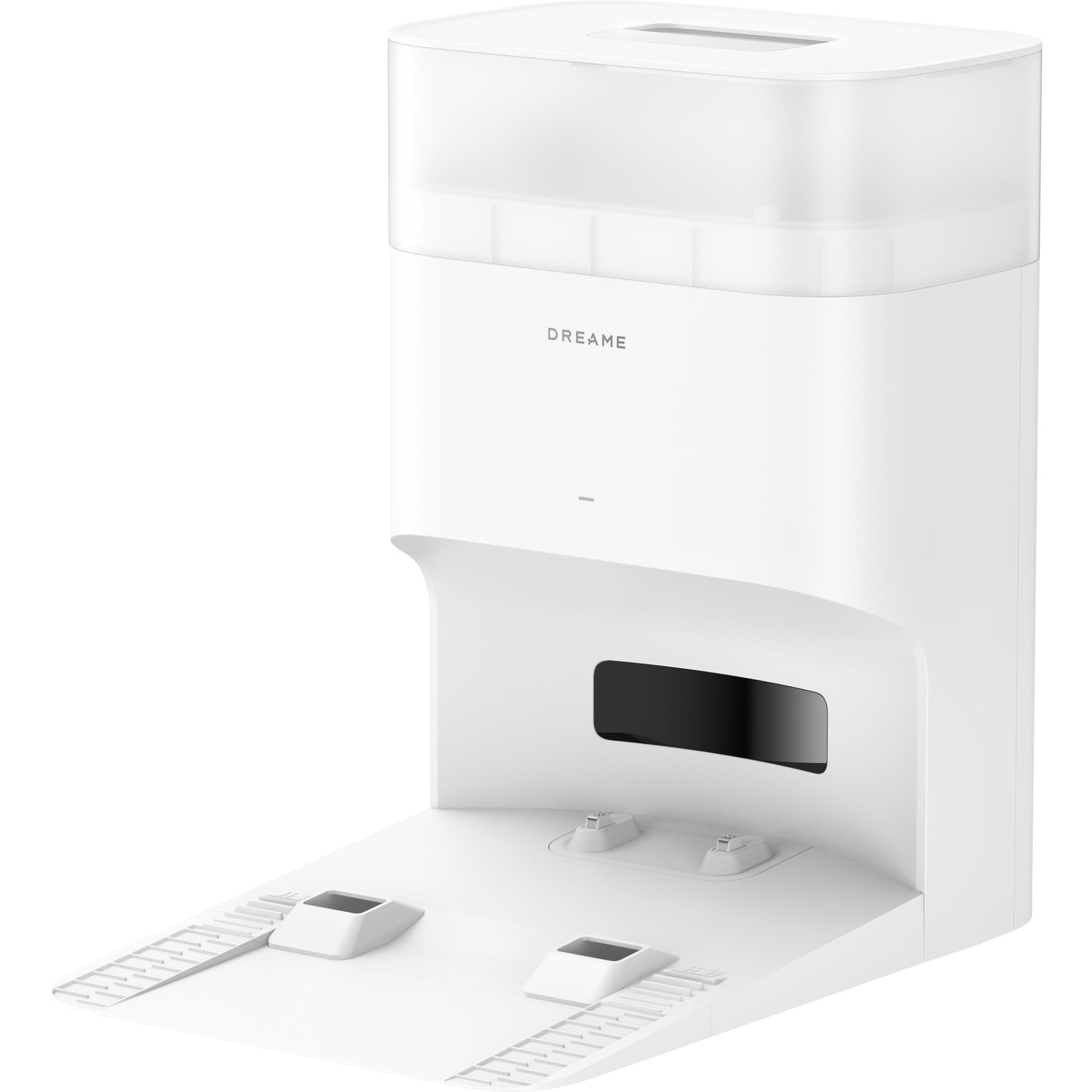 White auto-empty dock for Dreame robot vacuum and mop with front service panel