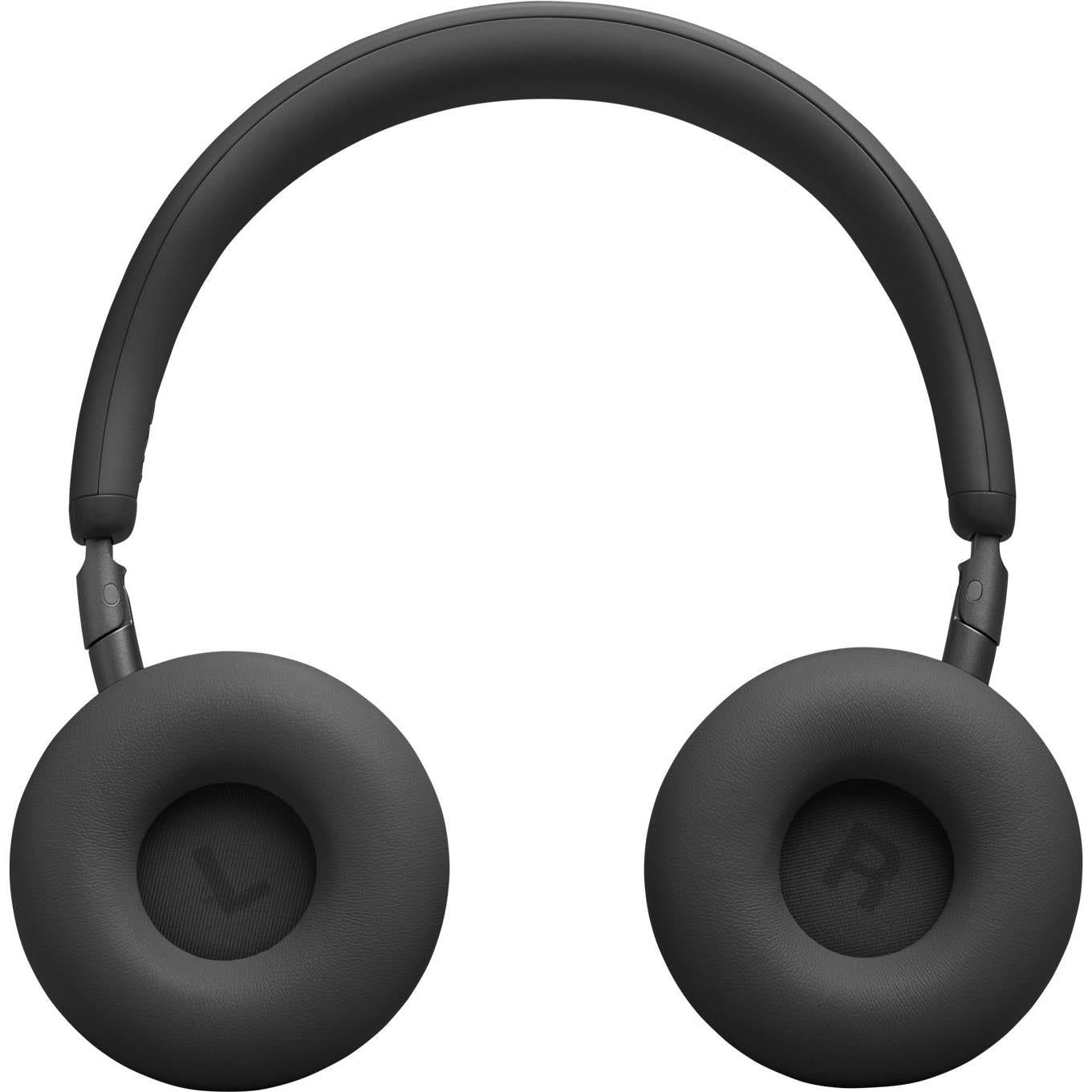 Black on-ear headphones with R and L markings on ear cushions