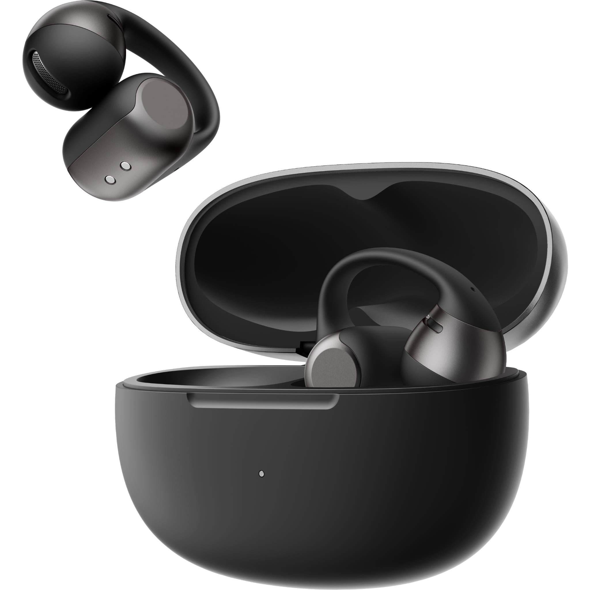 Shokz OpenDots 2 clip-on open-ear earbuds in black, image 8 - Open-Ear Headphones at Tech Supply Shed NZ