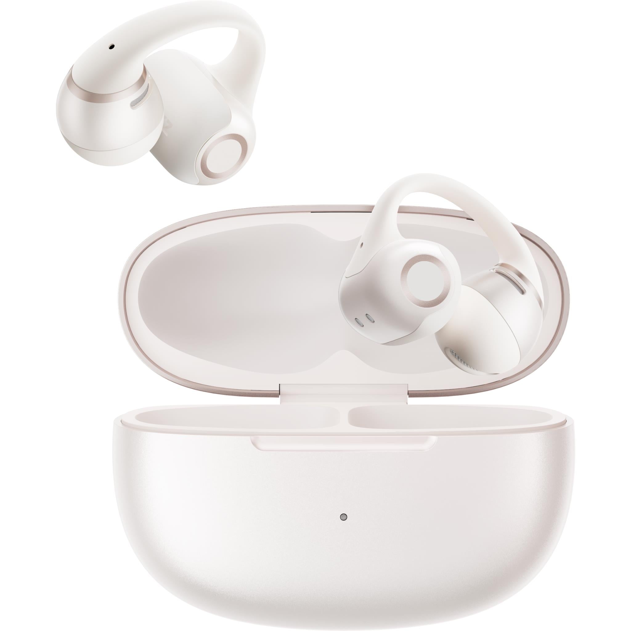 Shokz OpenDots 2 clip-on open-ear earbuds in white, image 7 - Open-Ear Headphones at Tech Supply Shed NZ