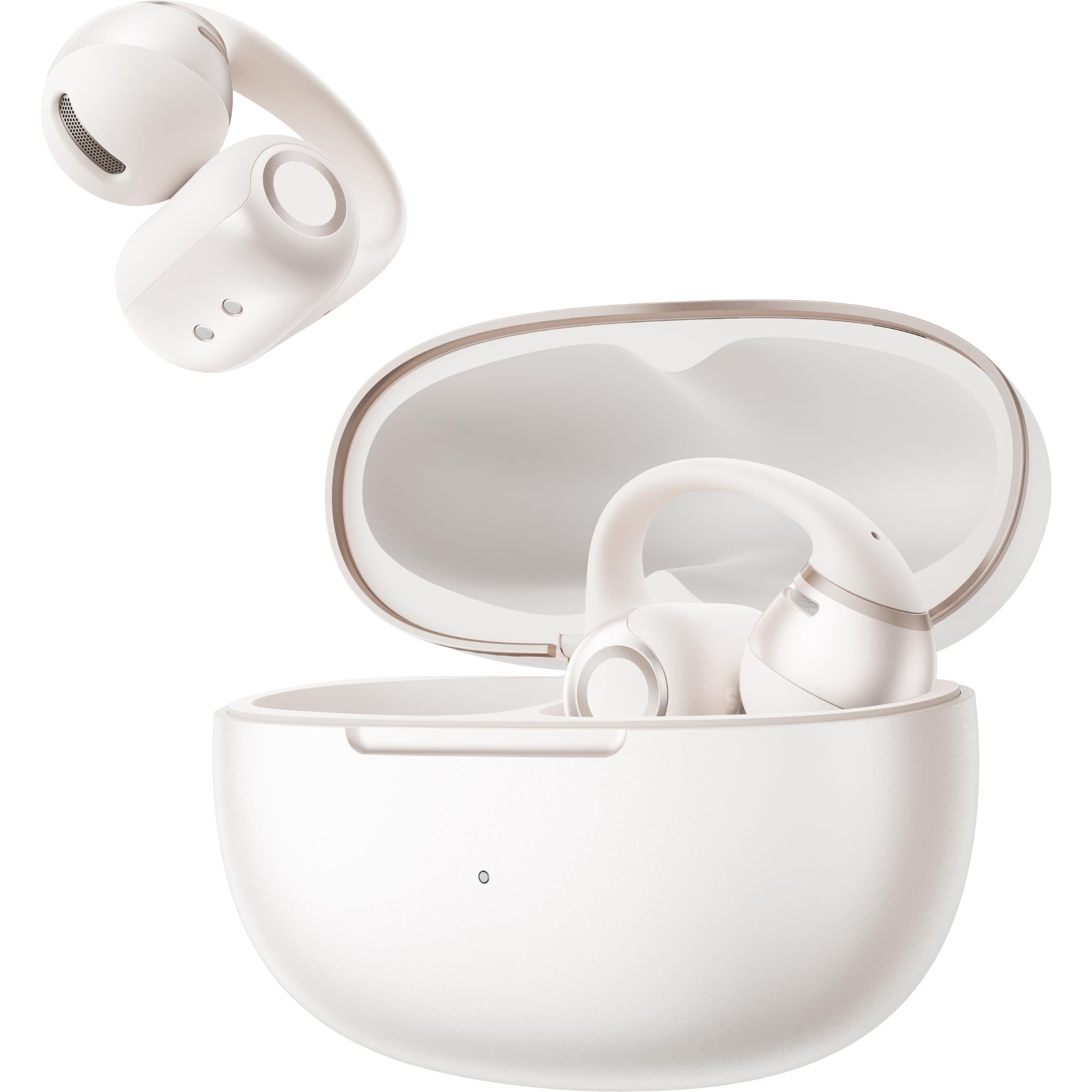 Shokz OpenDots 2 clip-on open-ear earbuds in white, image 8 - Open-Ear Headphones at Tech Supply Shed NZ