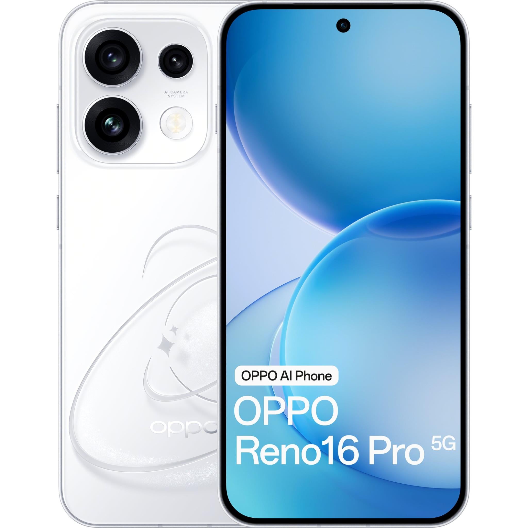 OPPO Reno16 Pro 5G 512GB smartphone in Pop White, image 2 - Mobile Phones at Tech Supply Shed NZ