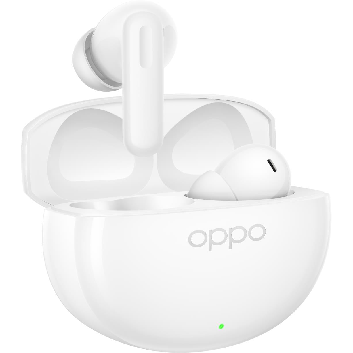 OPPO Enco Air5 true wireless noise cancelling earbuds in glossy white with charging case - In-Ear Headphones & Earbuds at Tech Supply Shed NZ