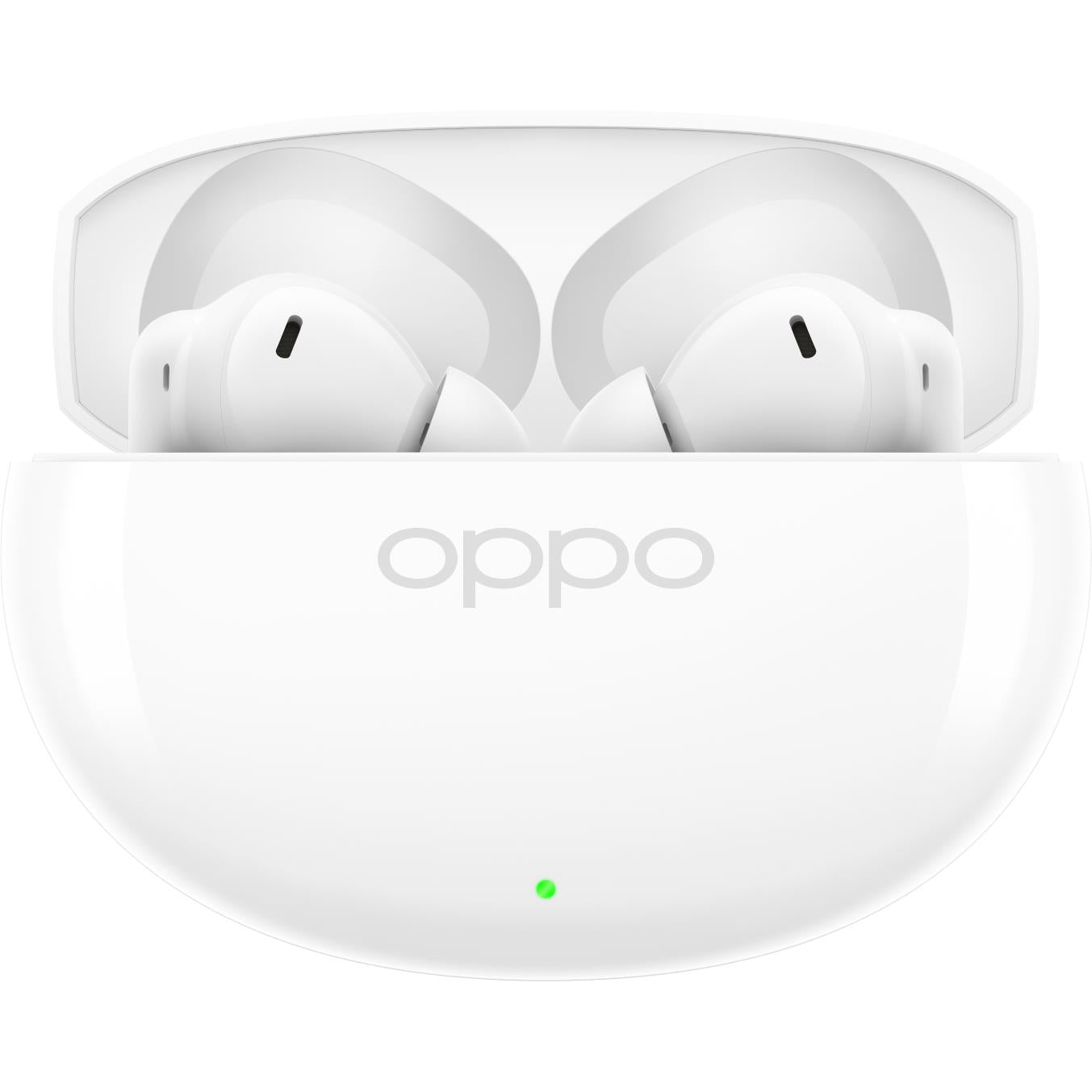 OPPO Enco Air5 true wireless noise cancelling earbuds in glossy white with charging case, image 4 - In-Ear Headphones & Earbuds at Tech Supply Shed NZ
