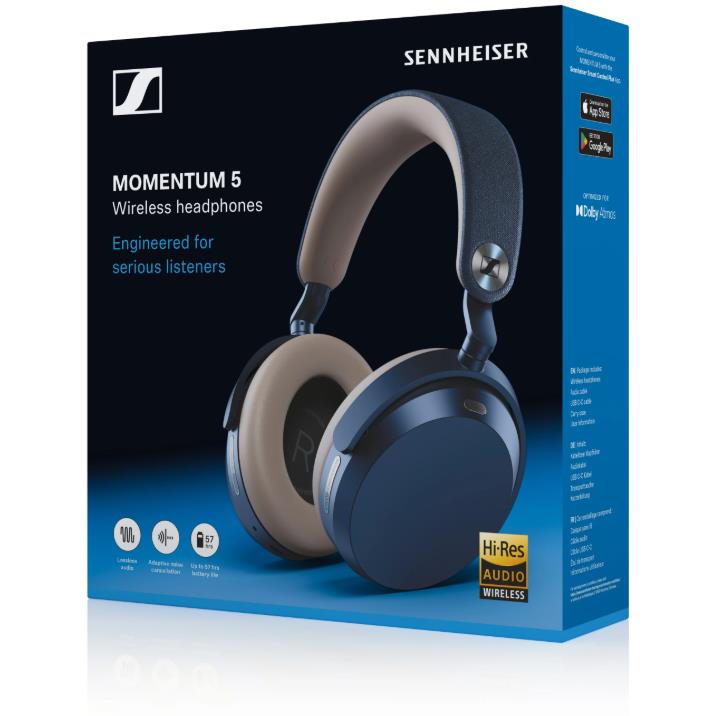 Sennheiser MOMENTUM 5 Wireless over-ear headphones in Denim, image 5 - Over-Ear Headphones at Tech Supply Shed NZ