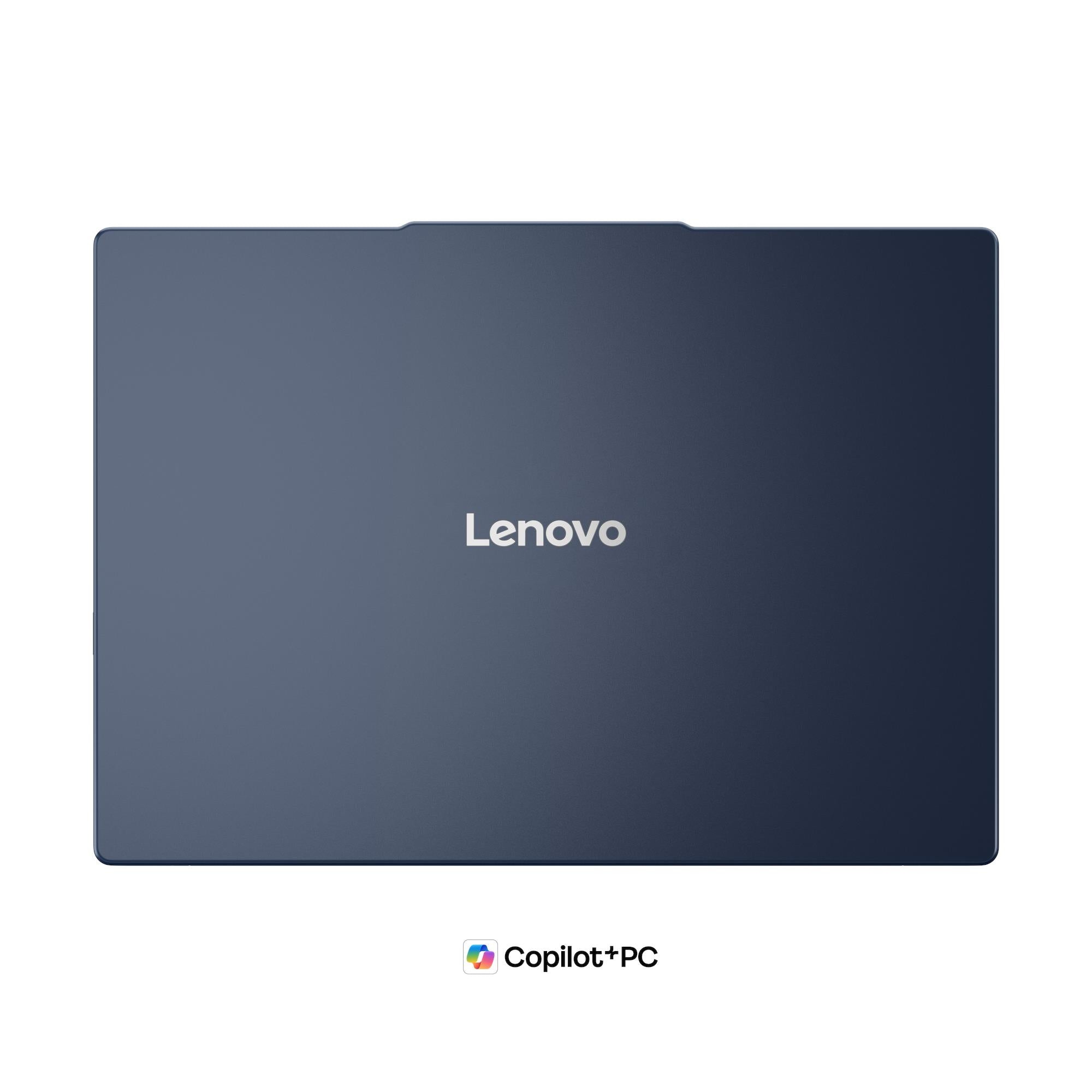 Blue laptop back cover with centered Lenovo logo