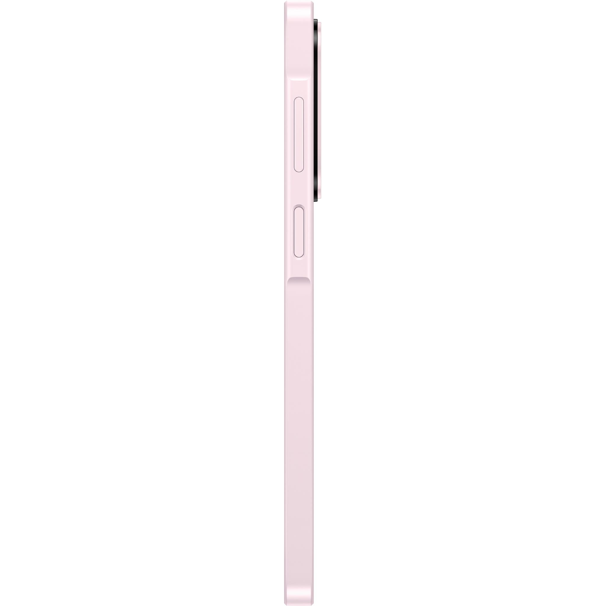 Light pink Samsung Galaxy A27 5G smartphone side view, side buttons visible
