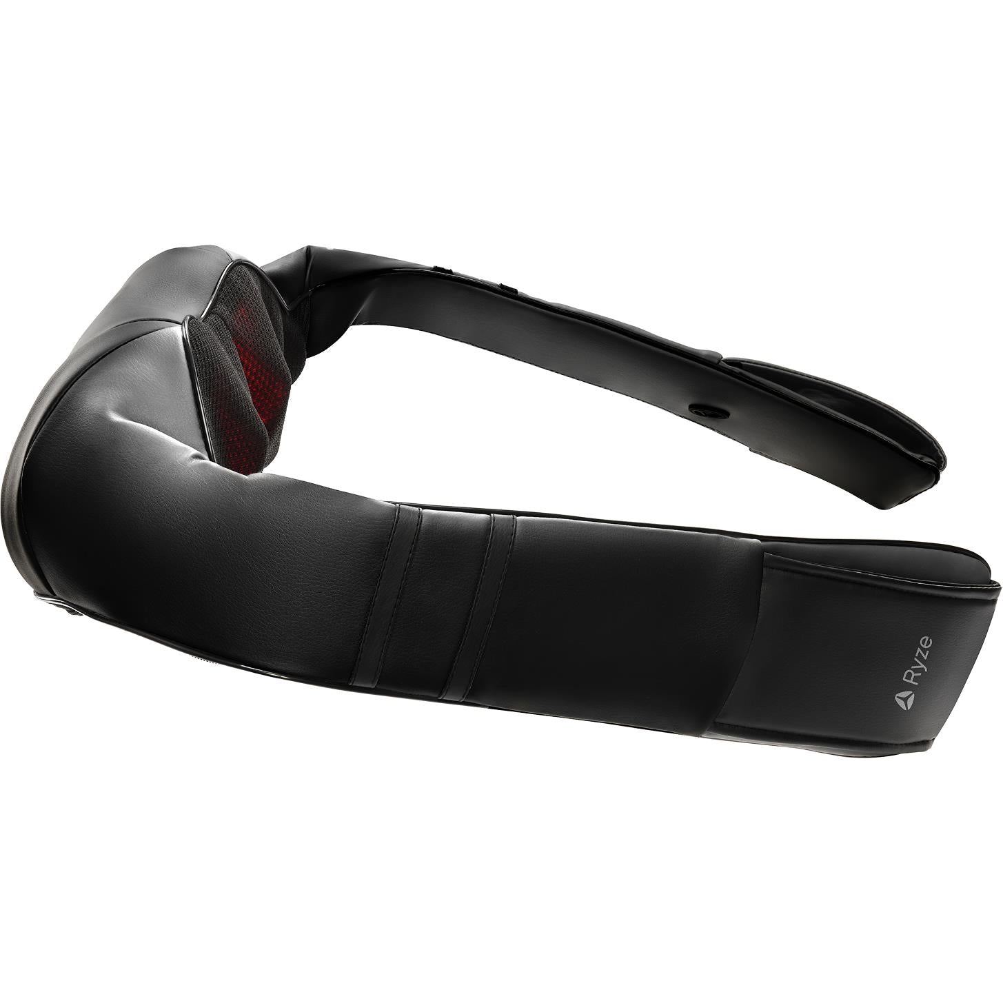 Black padded neck massager headband-style with red interior nodes