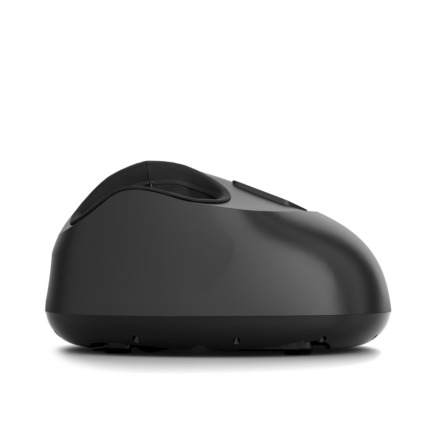Shiatsu foot massager with heat, low-profile black base with raised cover arches