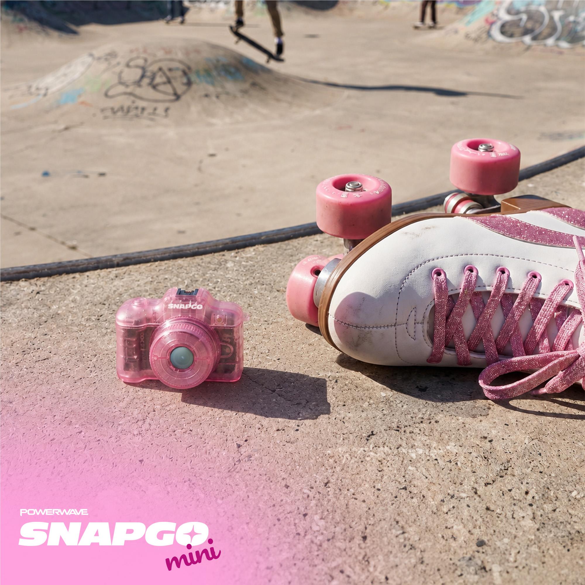 Powerwave SnapGo Mini compact camera in pink, image 4 - Digital Cameras at Tech Supply Shed NZ
