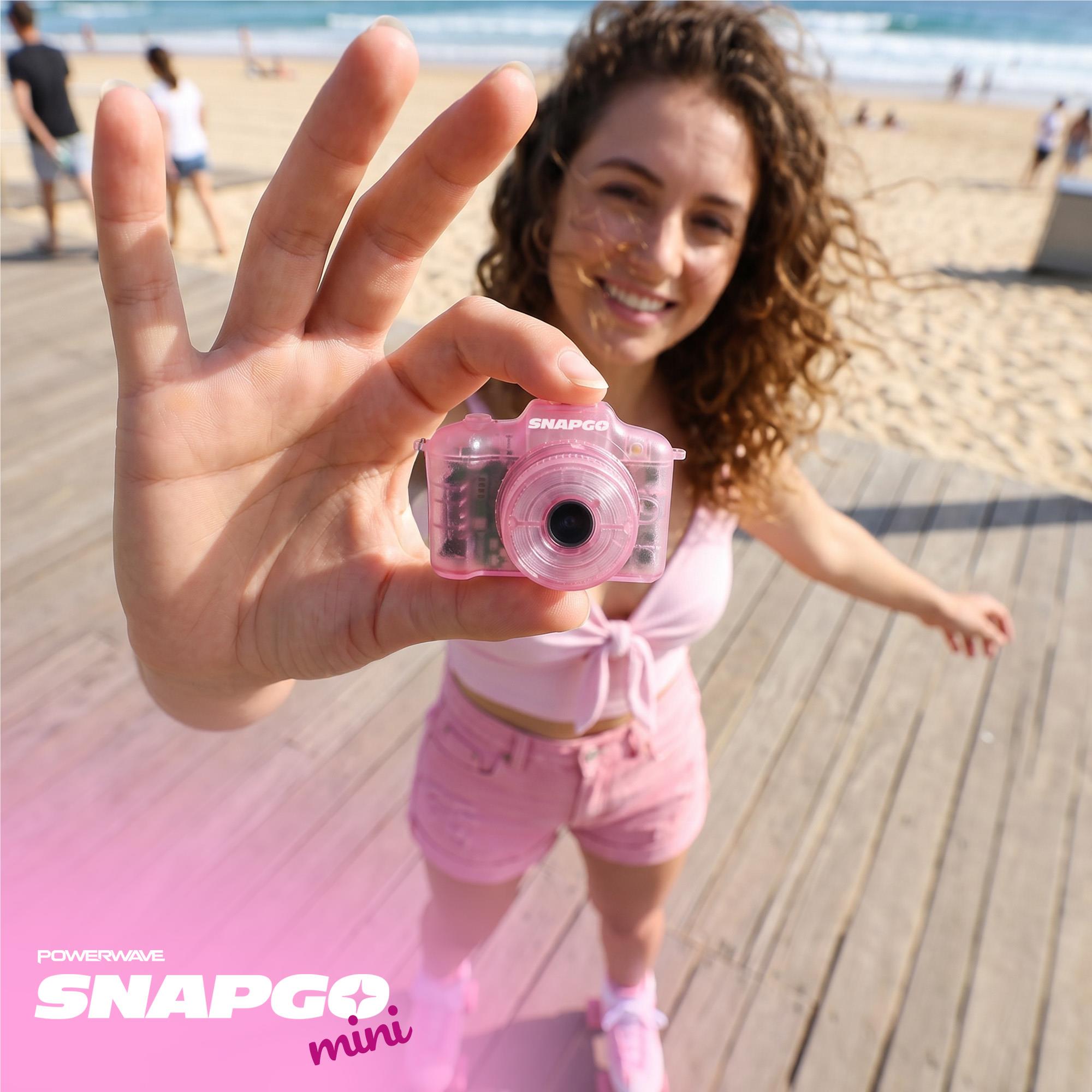 Powerwave SnapGo Mini compact camera in pink, image 5 - Digital Cameras at Tech Supply Shed NZ