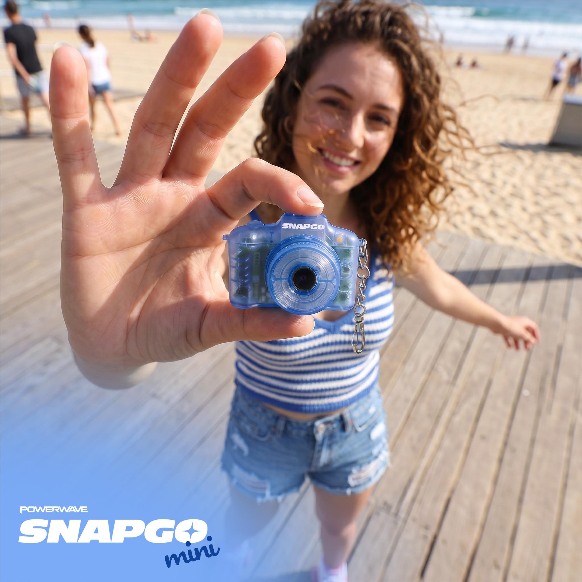 Powerwave SnapGo Mini compact camera in blue, image 6 - Digital Cameras at Tech Supply Shed NZ