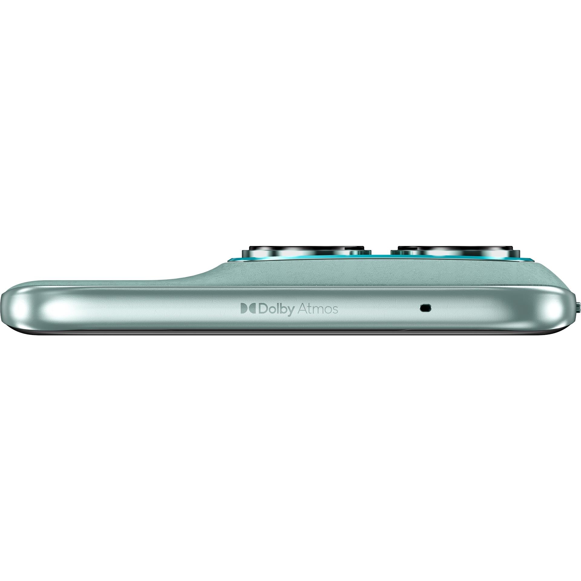 Blue smartphone bottom edge with Dolby Atmos speaker grille