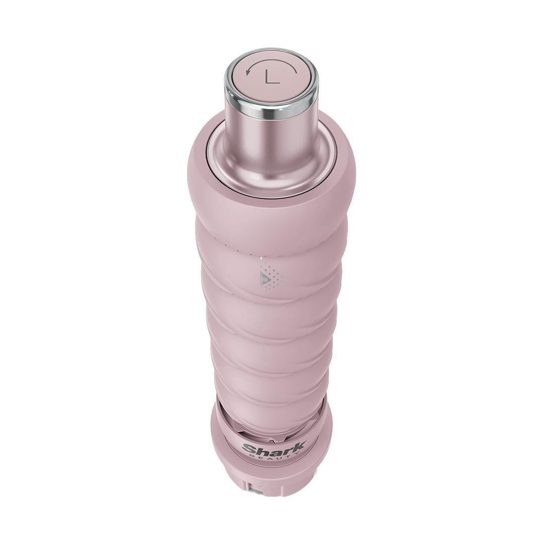 Pink concentrator nozzle attachment with temperature setting dial marked L