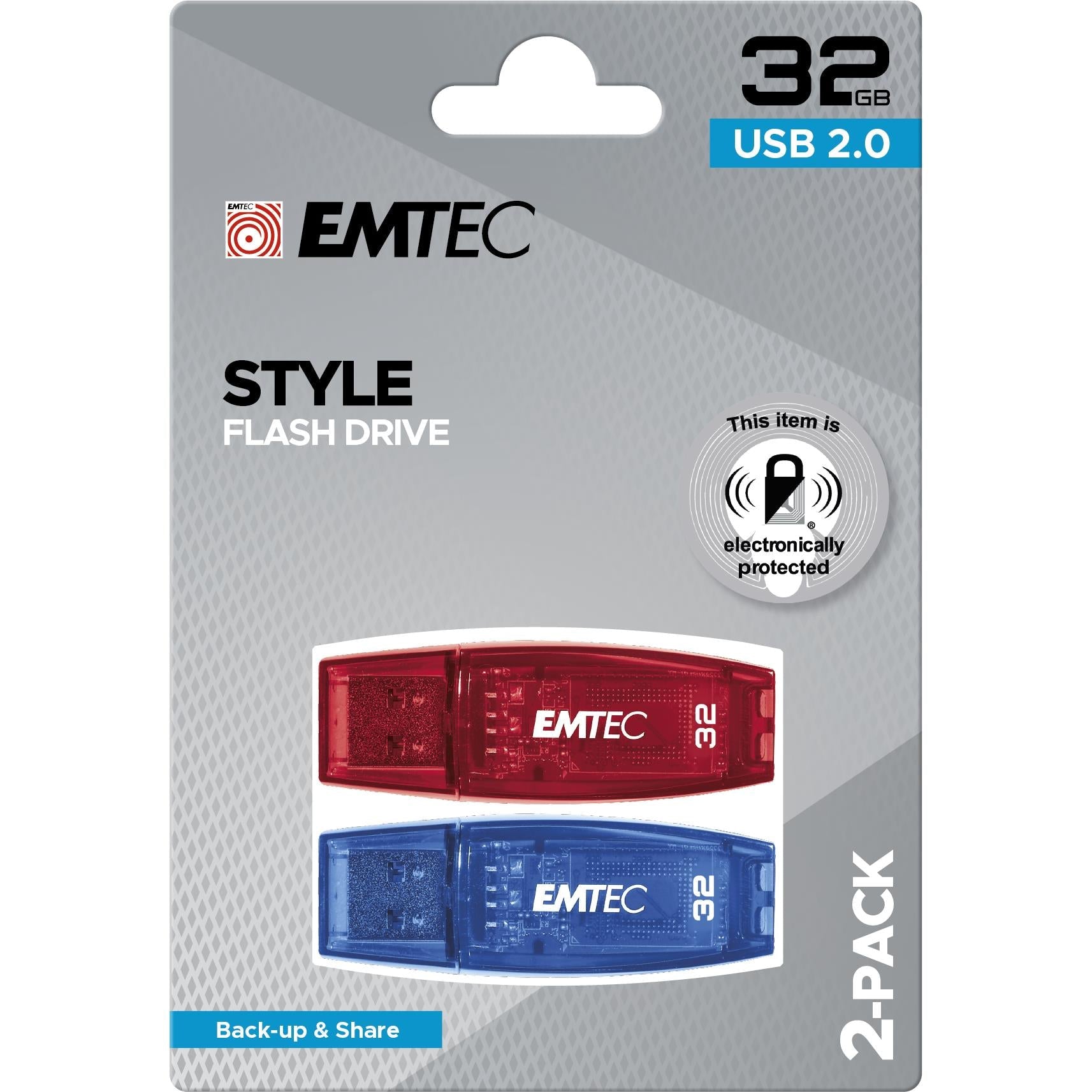 Emtec C410 32GB USB 2.0 flash drive 2-pack - Memory Cards & Readers at Tech Supply Shed NZ