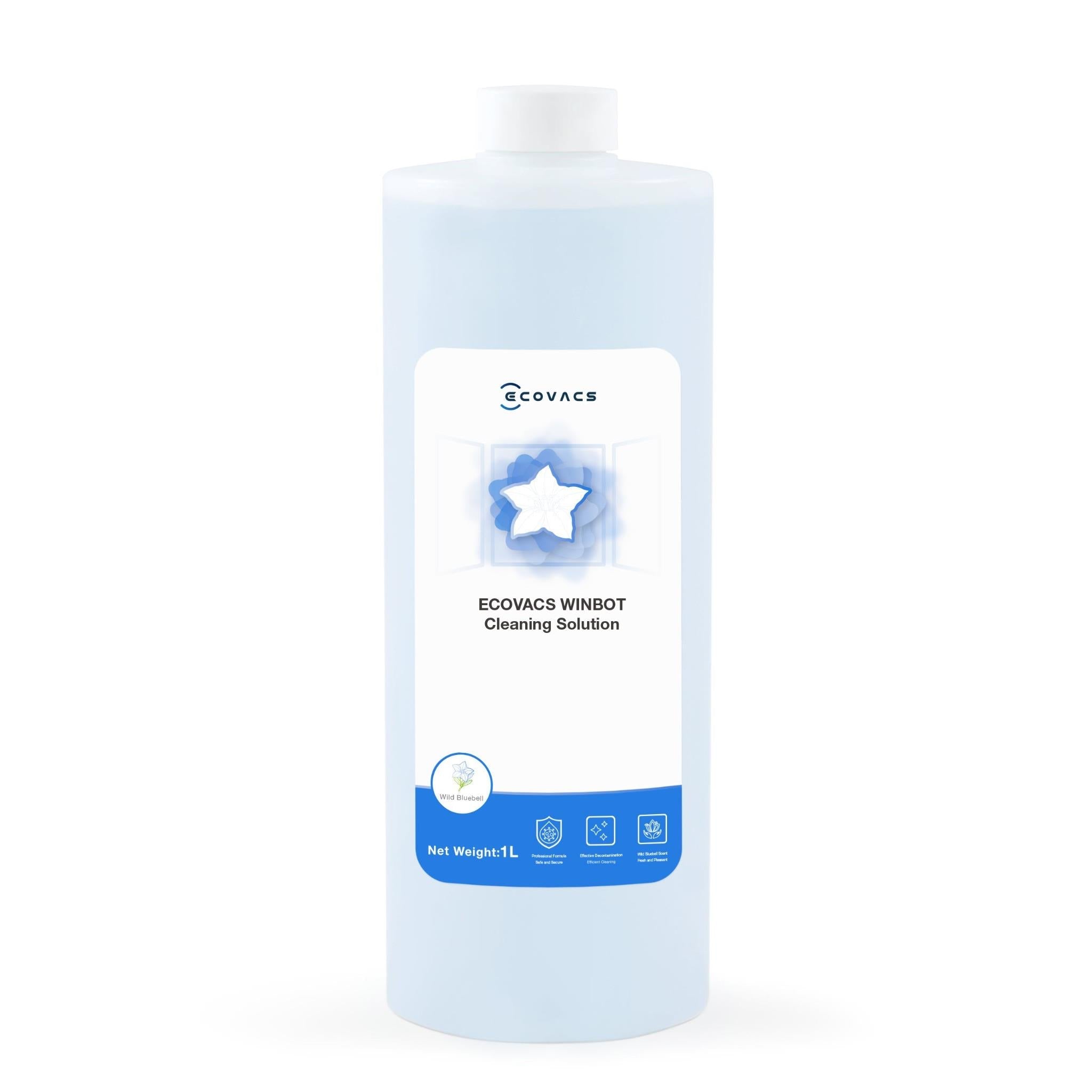 ECOVACS WINBOT window cleaning solution bottle, 1L light blue liquid
