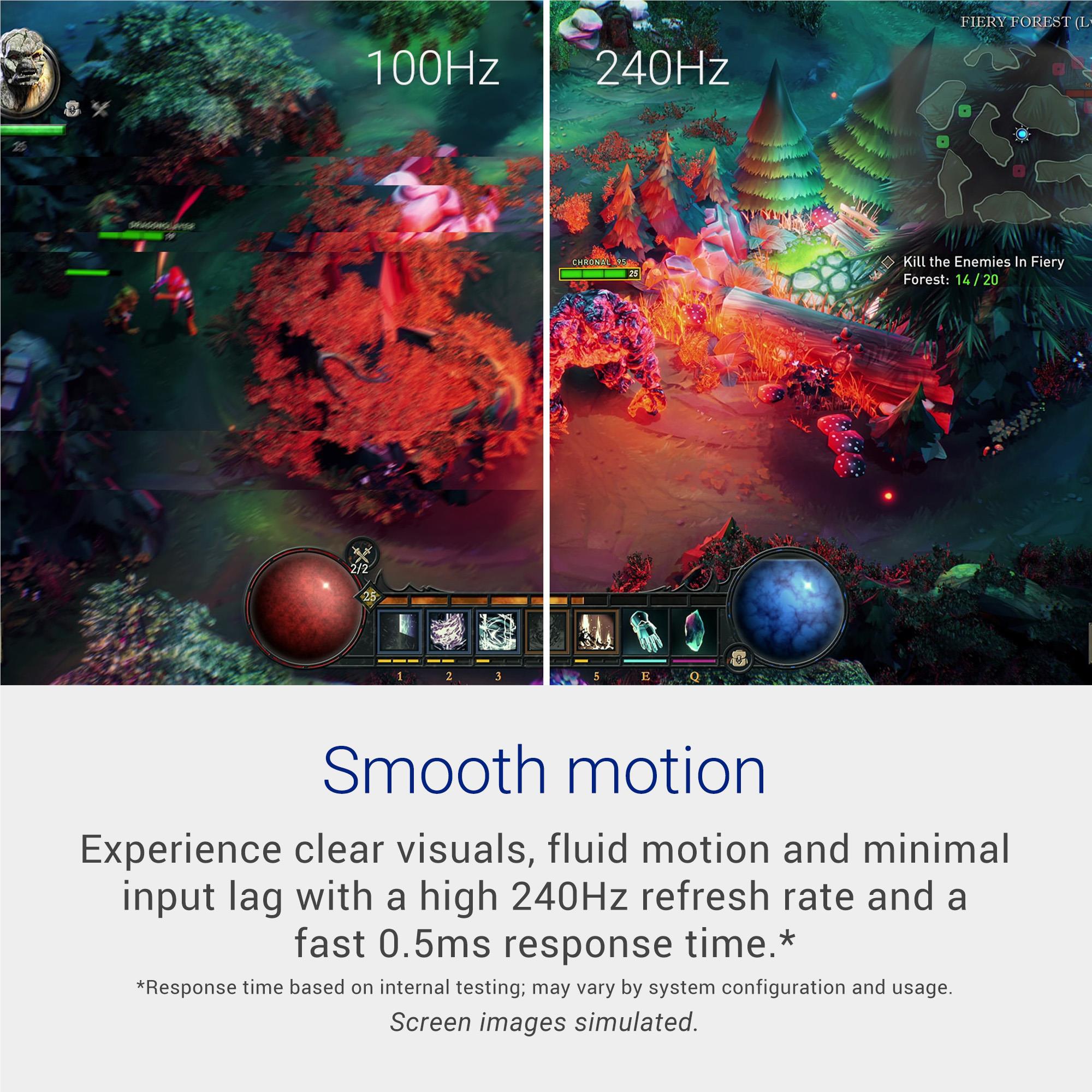 Dell 27-inch gaming monitor showing split-screen action on the display
