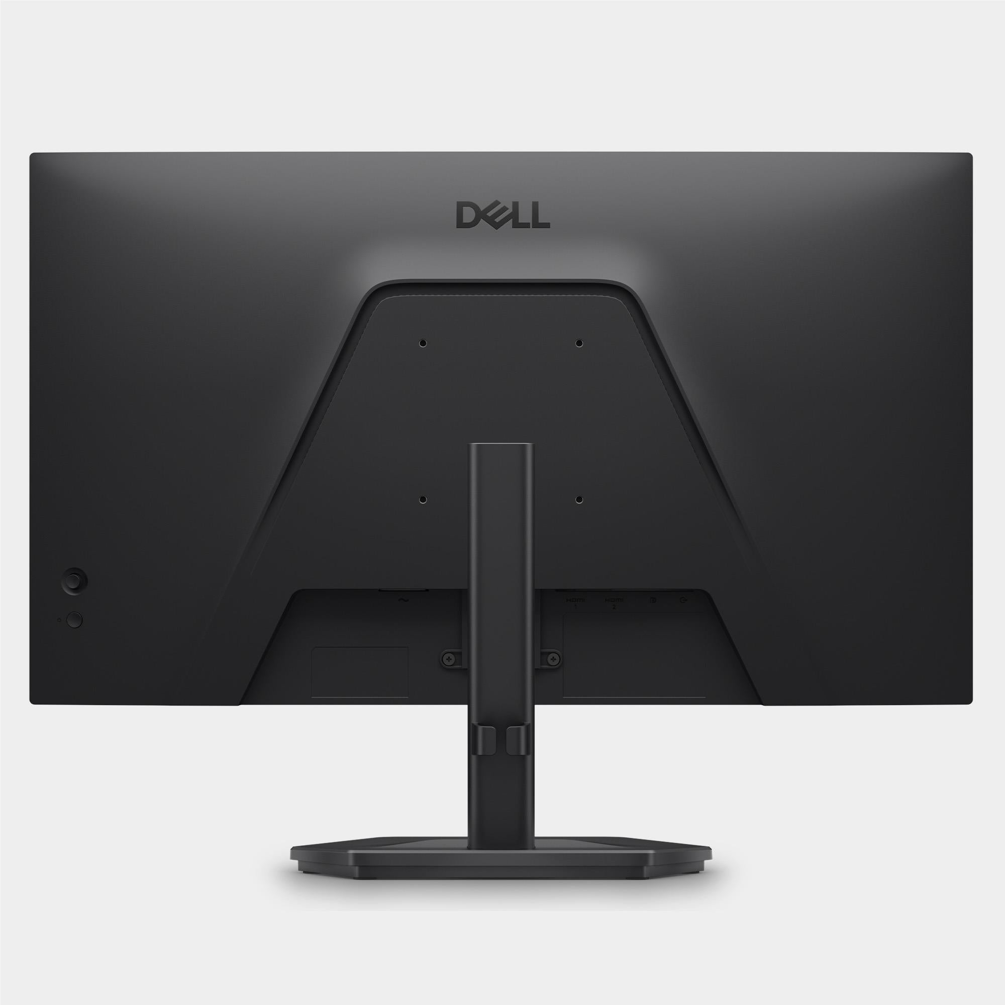 Dell gaming monitor back view with central stand and Dell logo on top bezel
