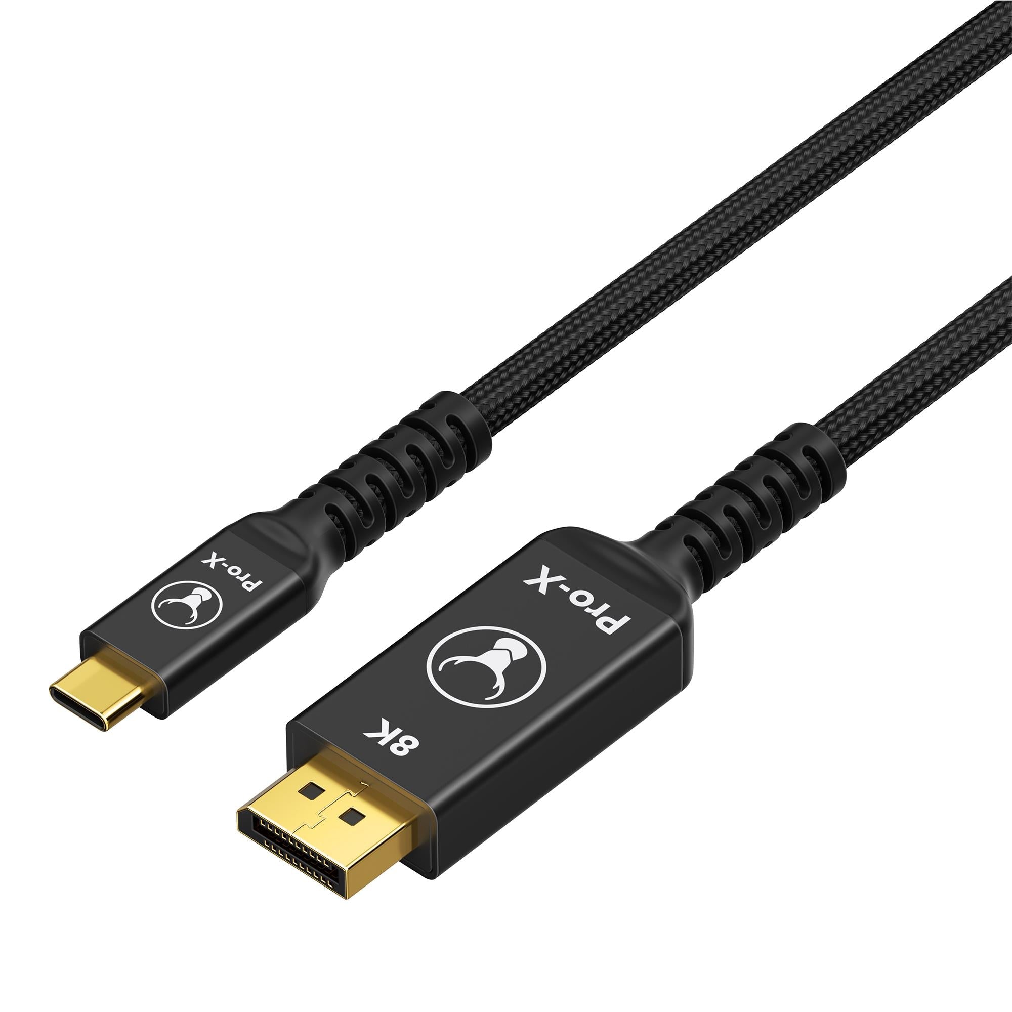 Bonelk Pro-X Long-Life 1.5m USB-C to DisplayPort cable in black - DisplayPort Cables & Adapters at Tech Supply Shed NZ
