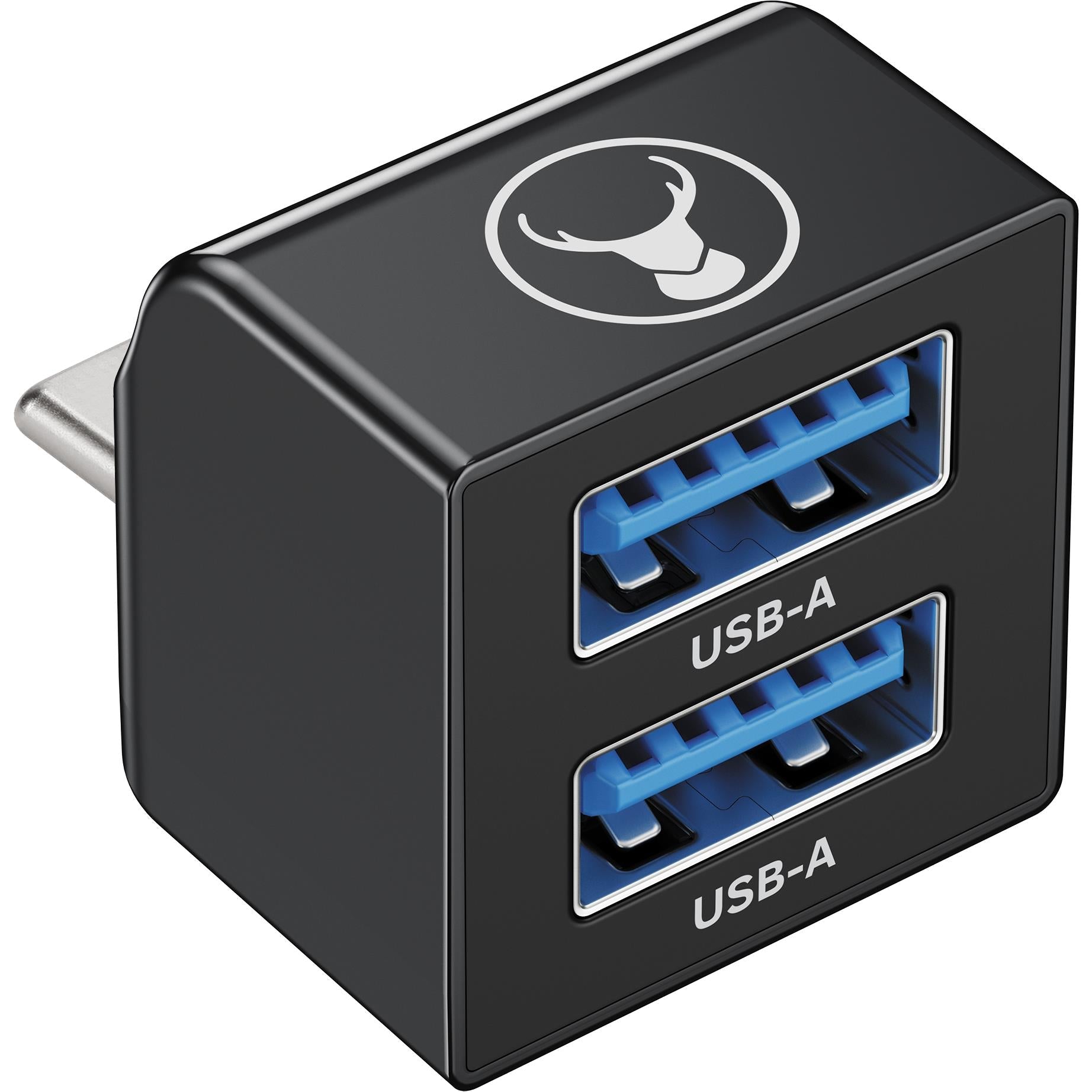 Bonelk USB-C to dual USB-A adapter in black aluminium - USB Cables & Adapters at Tech Supply Shed NZ