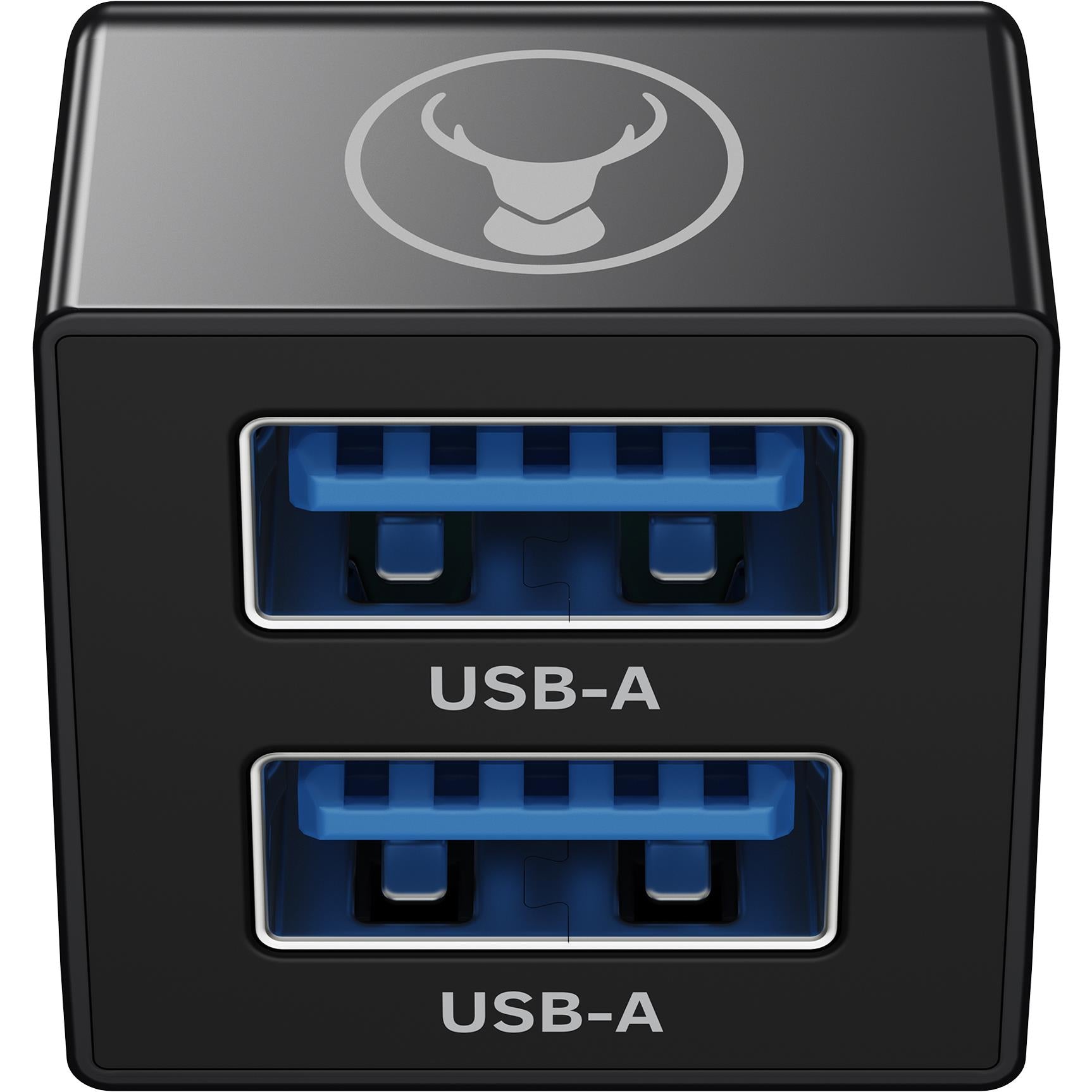 Bonelk USB-C to dual USB-A adapter in black aluminium, image 3 - USB Cables & Adapters at Tech Supply Shed NZ