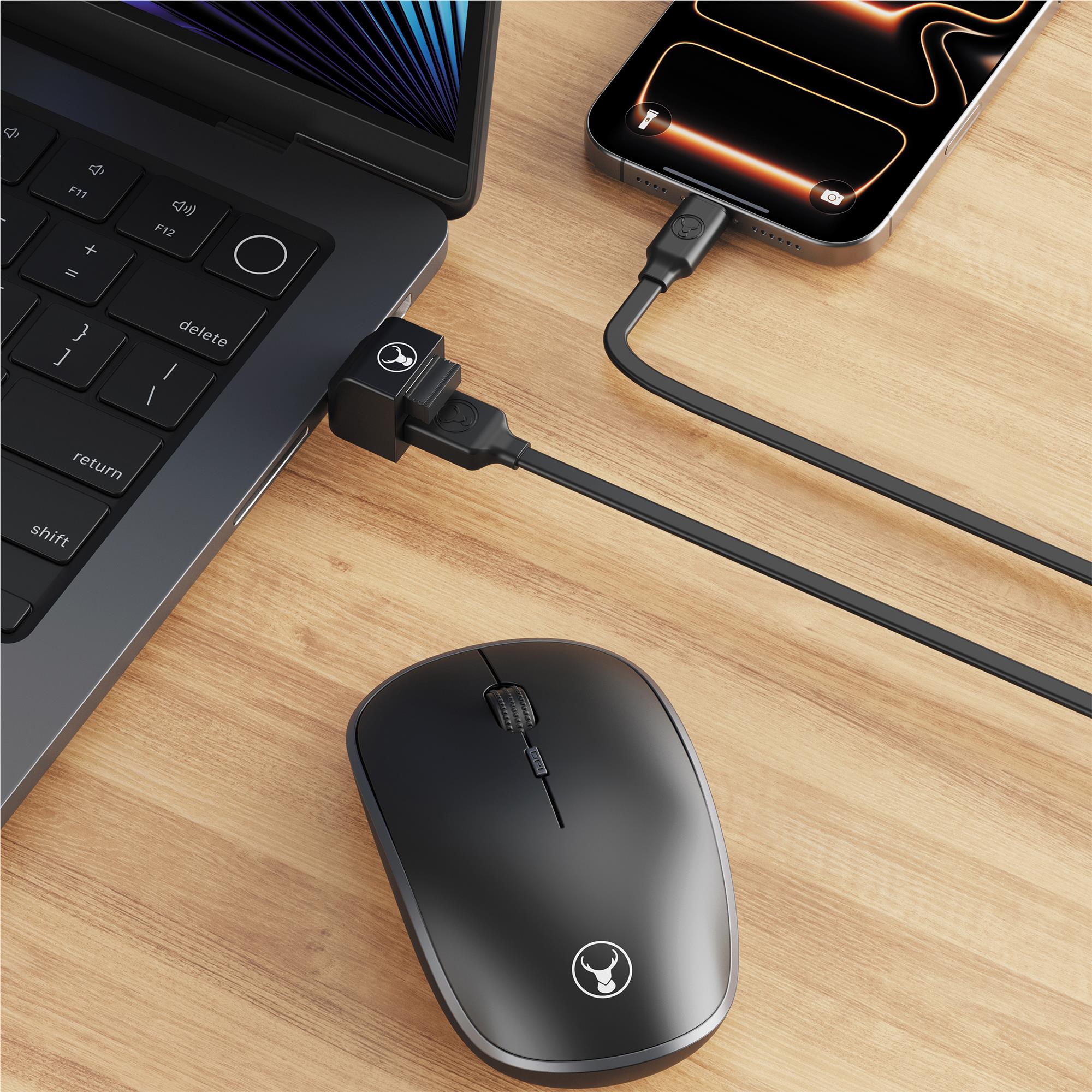 Bonelk USB-C to dual USB-A adapter in black aluminium, image 5 - USB Cables & Adapters at Tech Supply Shed NZ