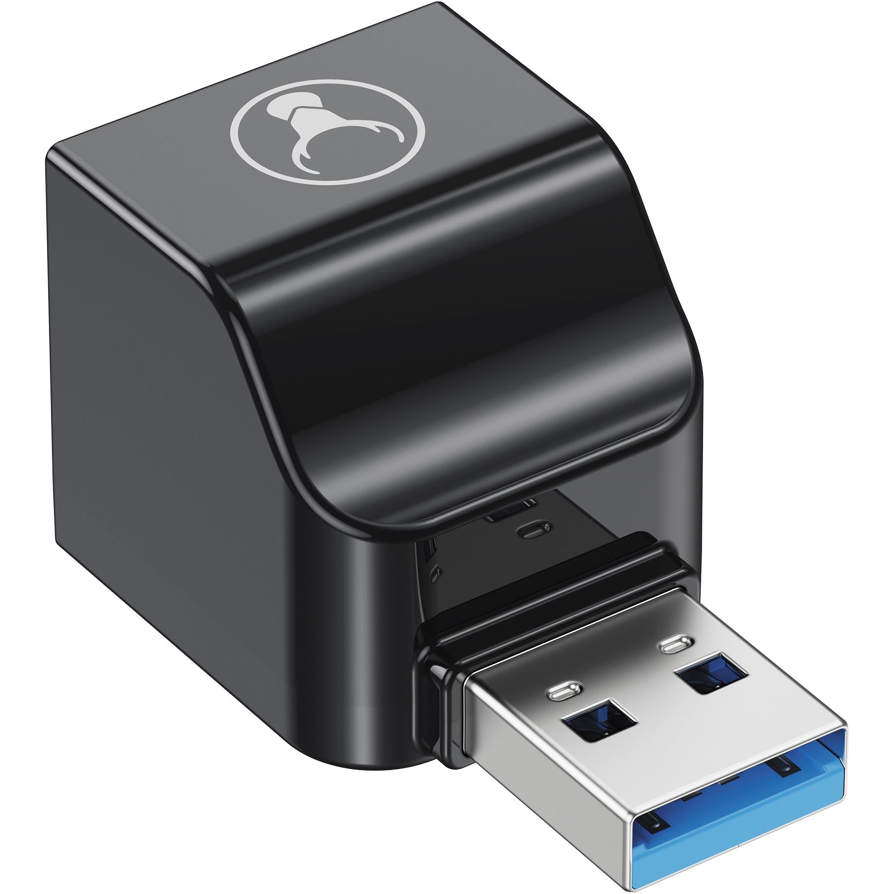 Bonelk USB-A to dual USB-C adapter in black aluminium, image 2 - USB Cables & Adapters at Tech Supply Shed NZ