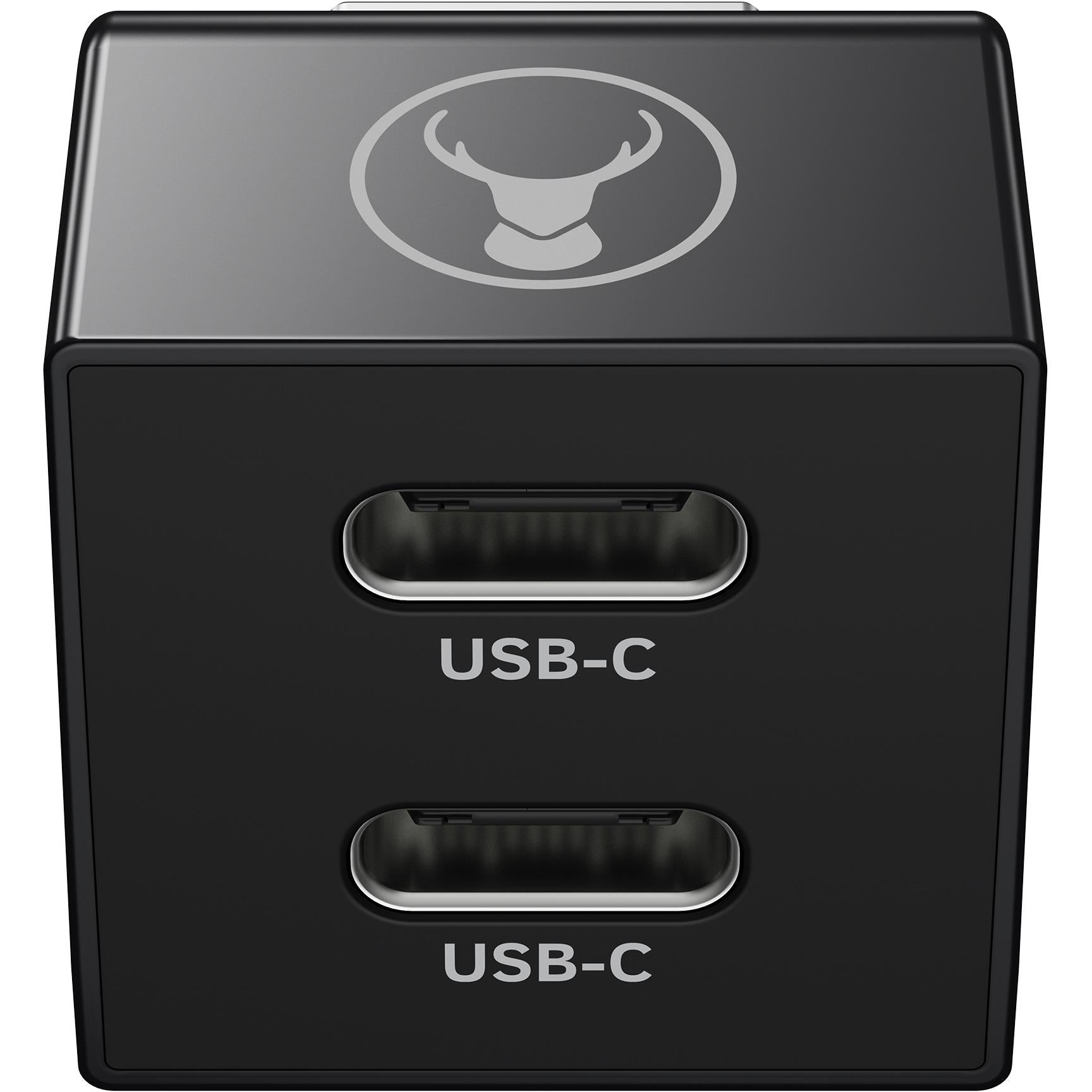 Bonelk USB-A to dual USB-C adapter in black aluminium, image 3 - USB Cables & Adapters at Tech Supply Shed NZ
