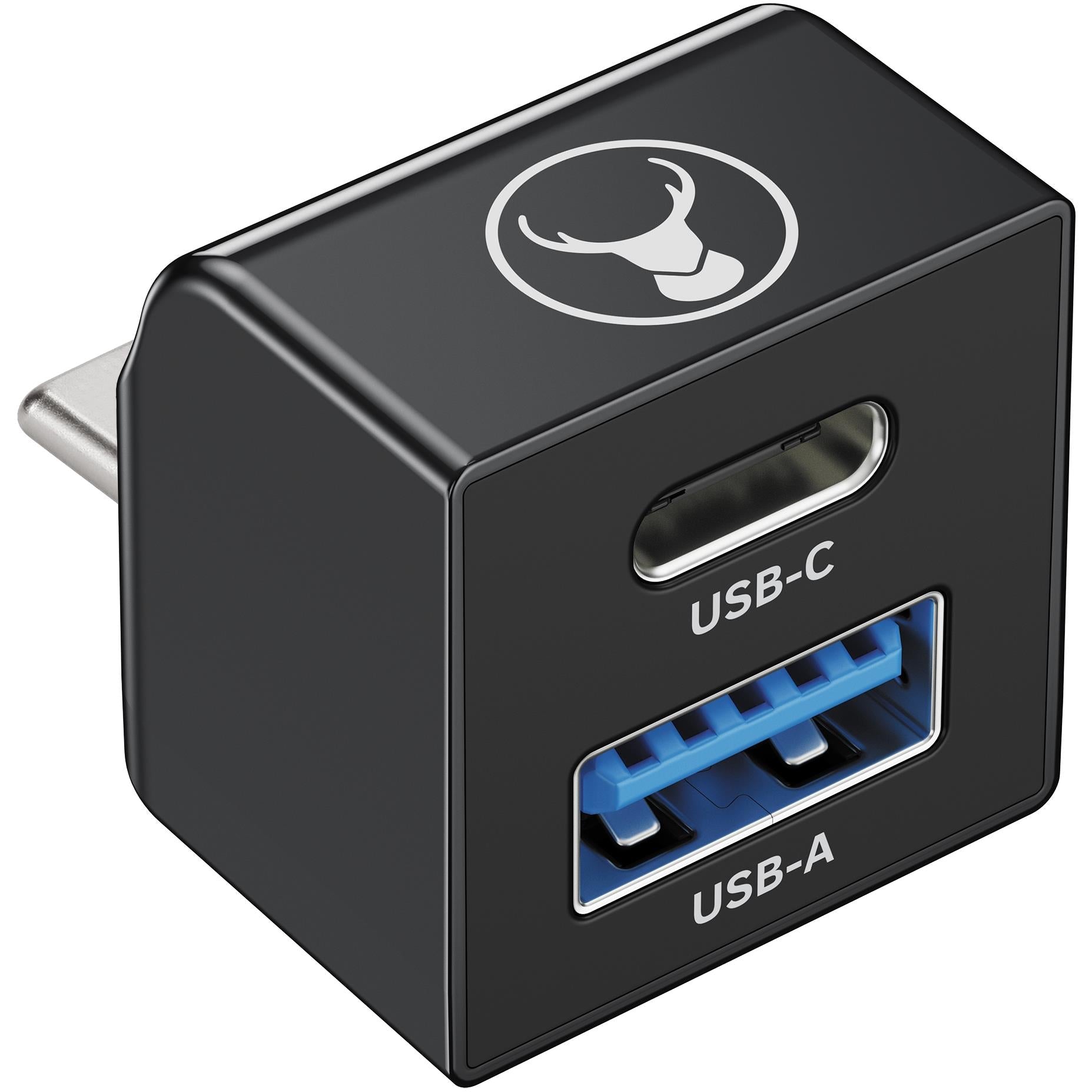 Bonelk USB-C to USB-C and USB-A dual adapter in black - USB Cables & Adapters at Tech Supply Shed NZ