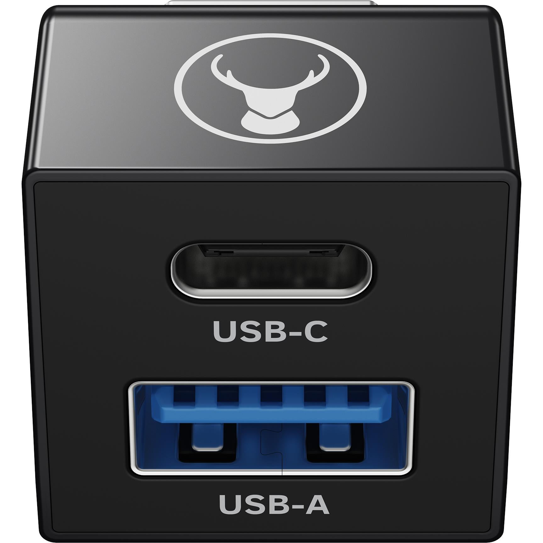 Bonelk USB-A to USB-C and USB-A dual adapter in black, image 3 - USB Cables & Adapters at Tech Supply Shed NZ