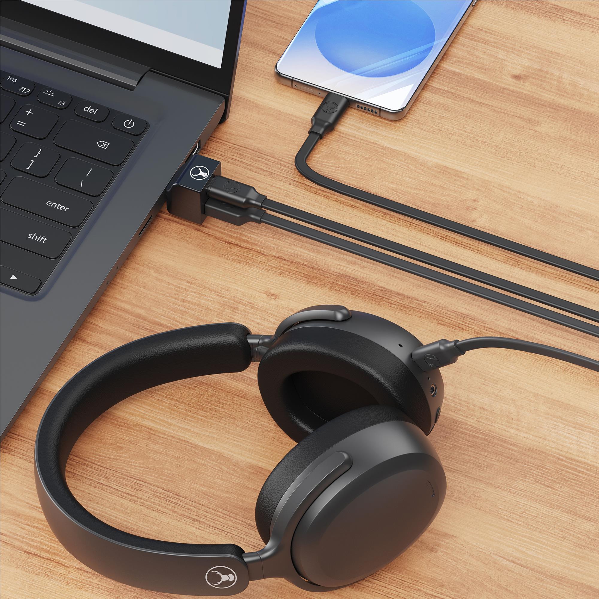 Bonelk USB-A to USB-C and USB-A dual adapter in black, image 6 - USB Cables & Adapters at Tech Supply Shed NZ