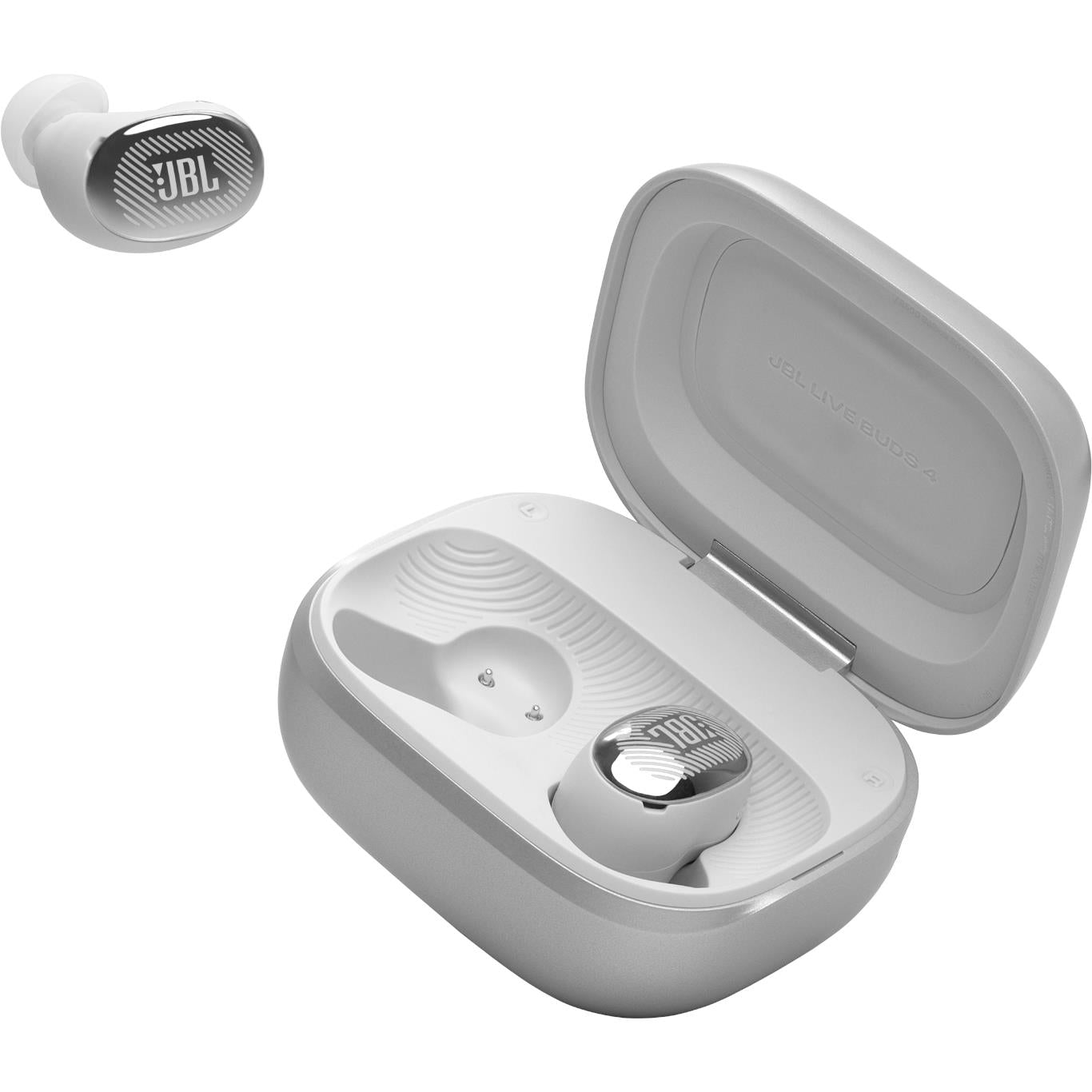 JBL Live Buds 4 true wireless noise cancelling earbuds in silver with Smart Charging Case, image 15 - In-Ear Headphones & Earbuds at Tech Supply Shed NZ