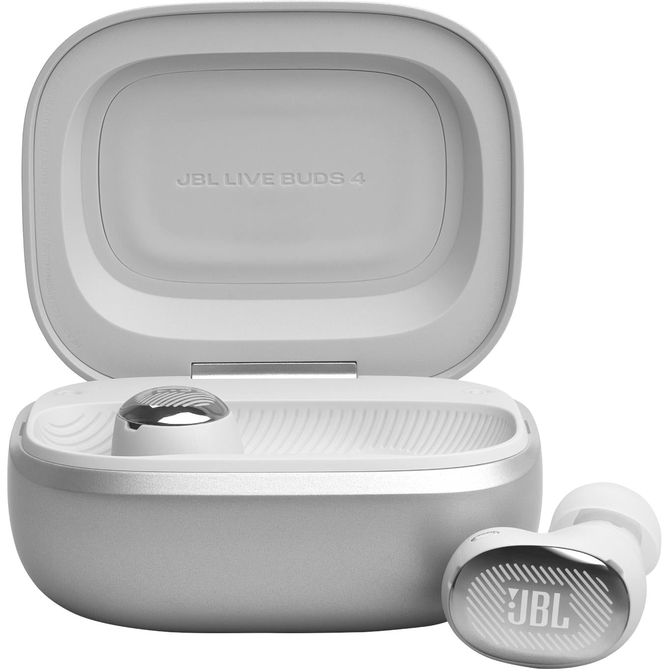 JBL Live Buds 4 true wireless noise cancelling earbuds in silver with Smart Charging Case, image 7 - In-Ear Headphones & Earbuds at Tech Supply Shed NZ