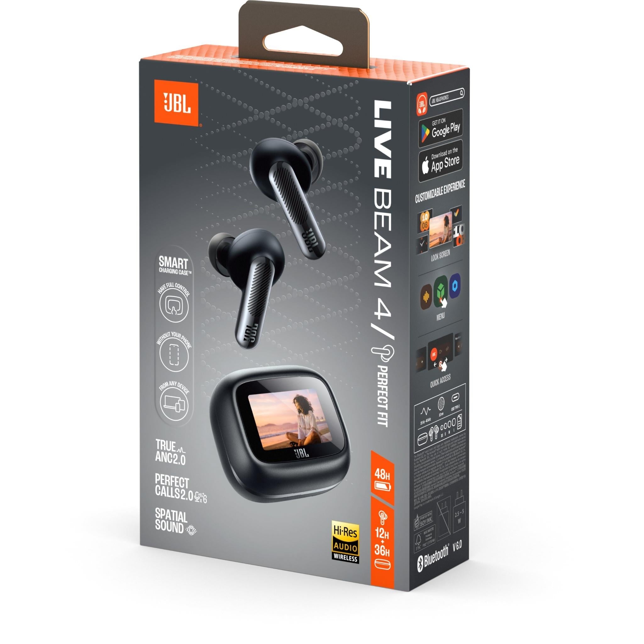 JBL Live Beam 4 true wireless adaptive noise cancelling earbuds in black with Smart Charging Case, image 14 - In-Ear Headphones & Earbuds at Tech Supply Shed NZ