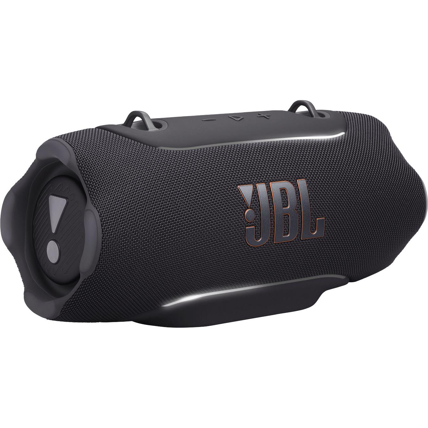 Black JBL Xtreme 5 portable speaker with side passive radiators and JBL logo