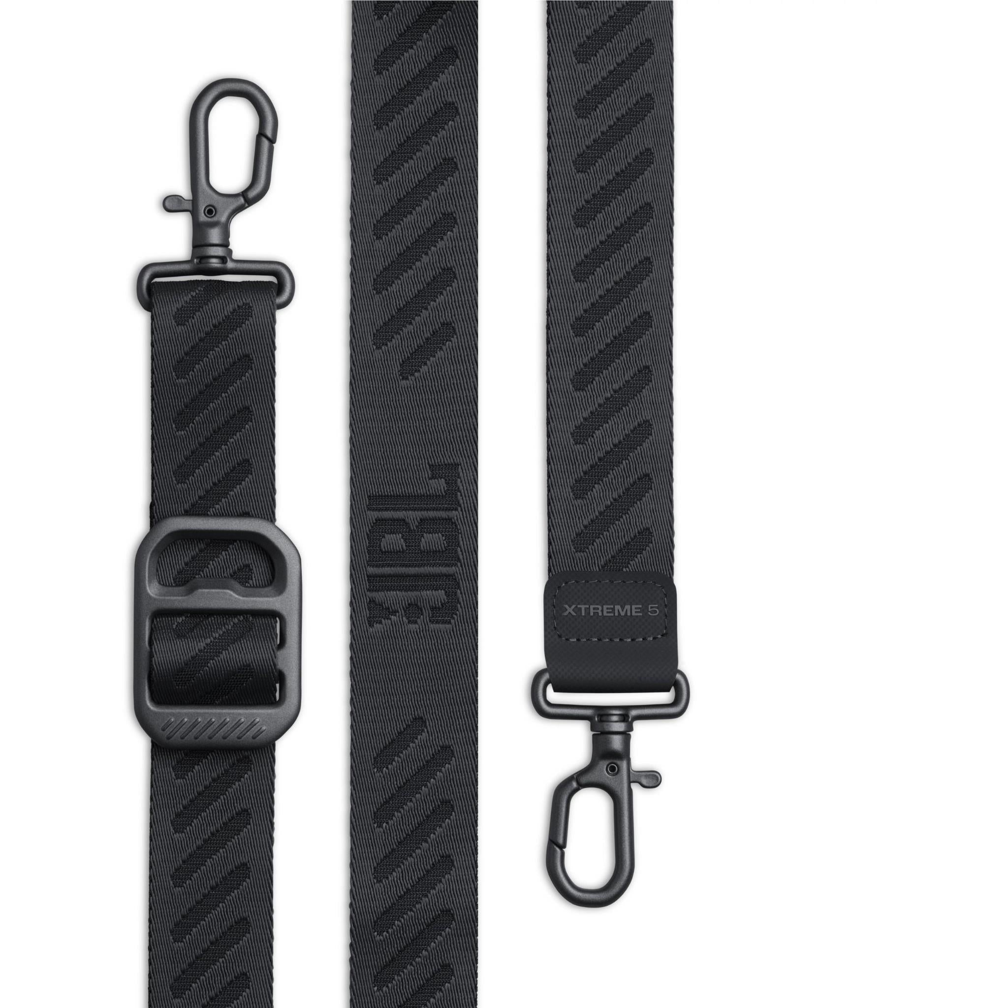 Black JBL Xtreme 5 carrying strap set with clips and D-rings