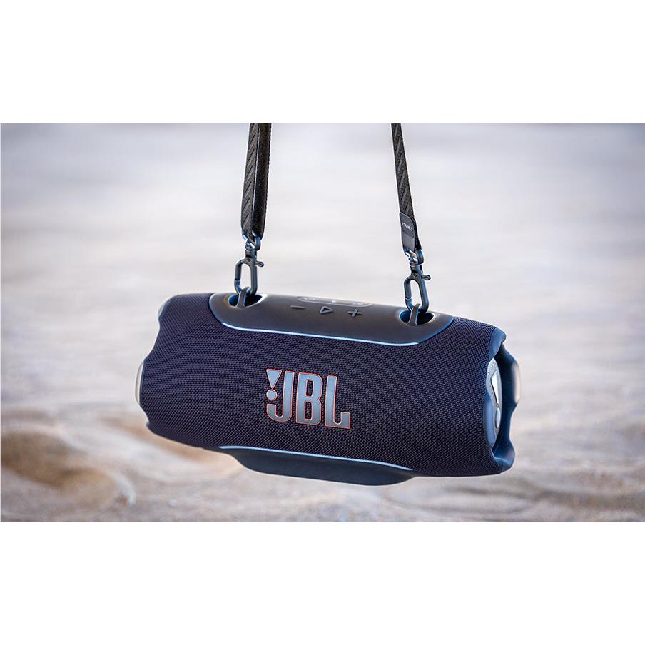 JBL Xtreme 5 portable Bluetooth speaker in blue with shoulder strap, image 7 - Portable Speakers at Tech Supply Shed NZ