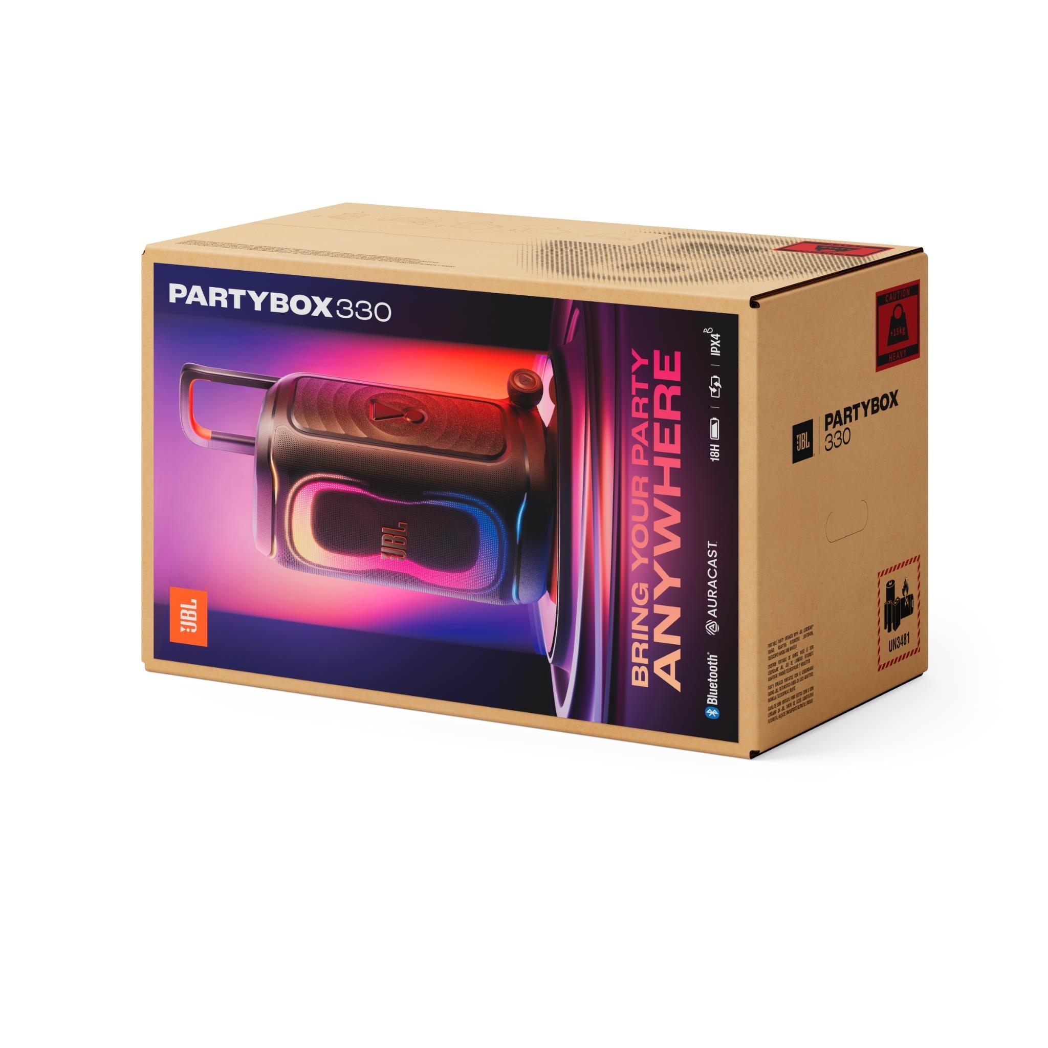 JBL PartyBox 330 portable party speaker in black, image 13 - Portable Speakers at Tech Supply Shed NZ