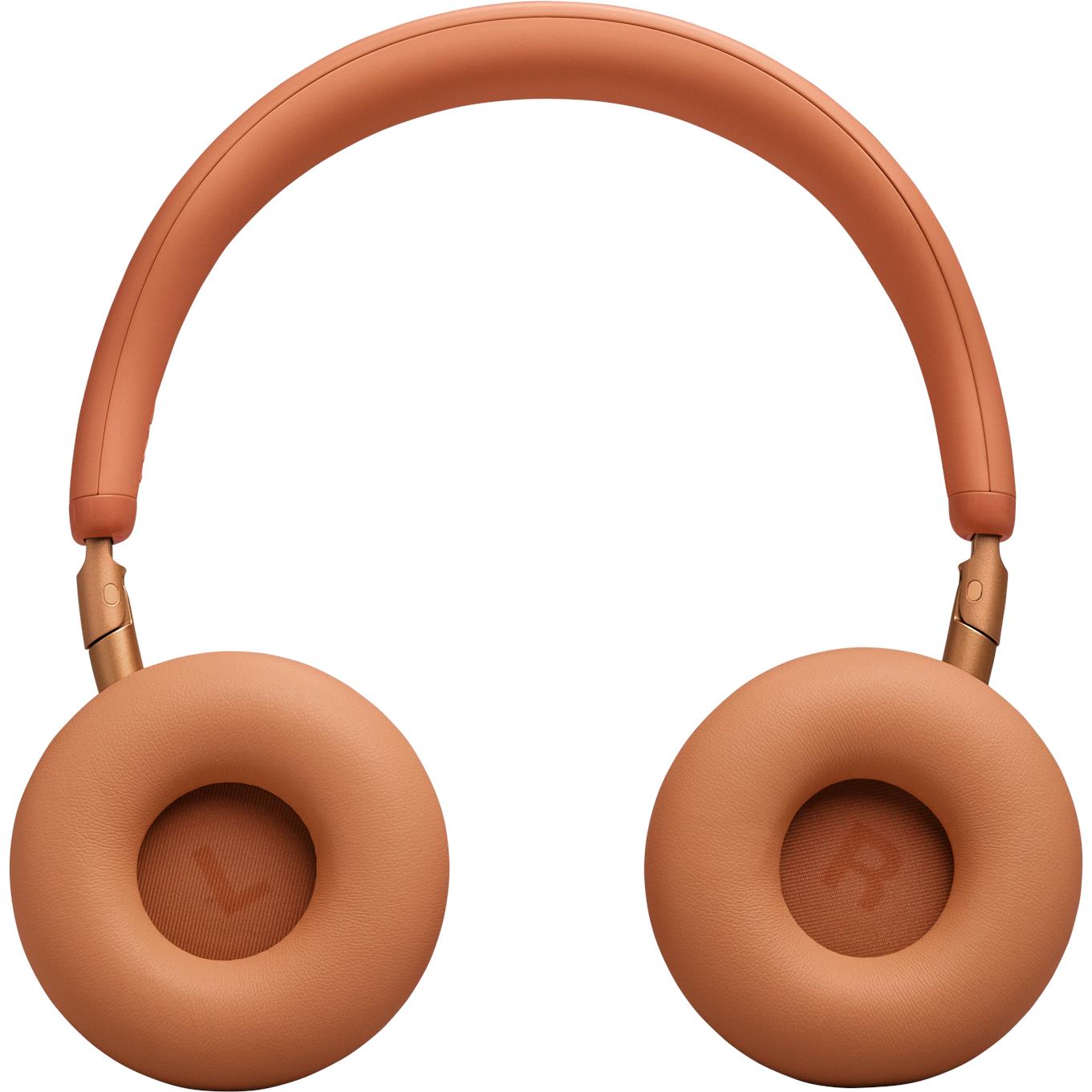 Orange JBL over-ear headphones with round ear cups and padded headband