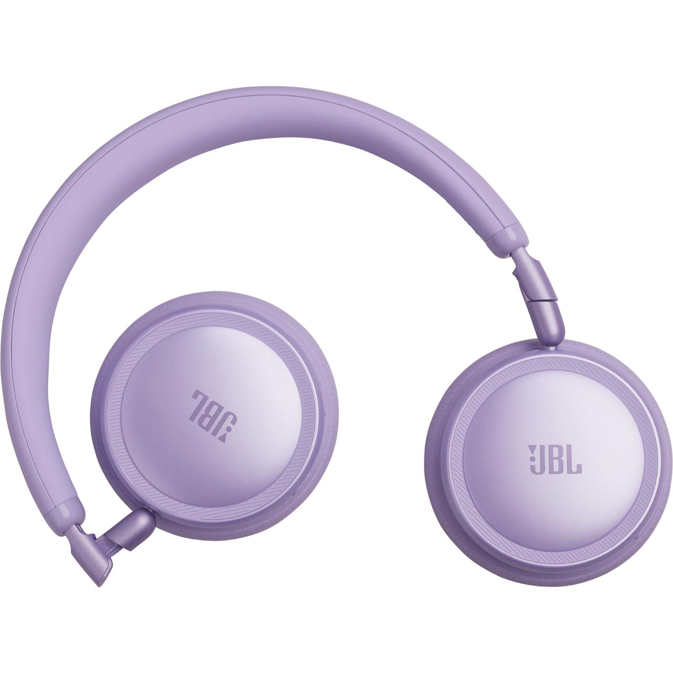 Lavender JBL Live 680NC wireless noise-cancelling headphones, front earcup view