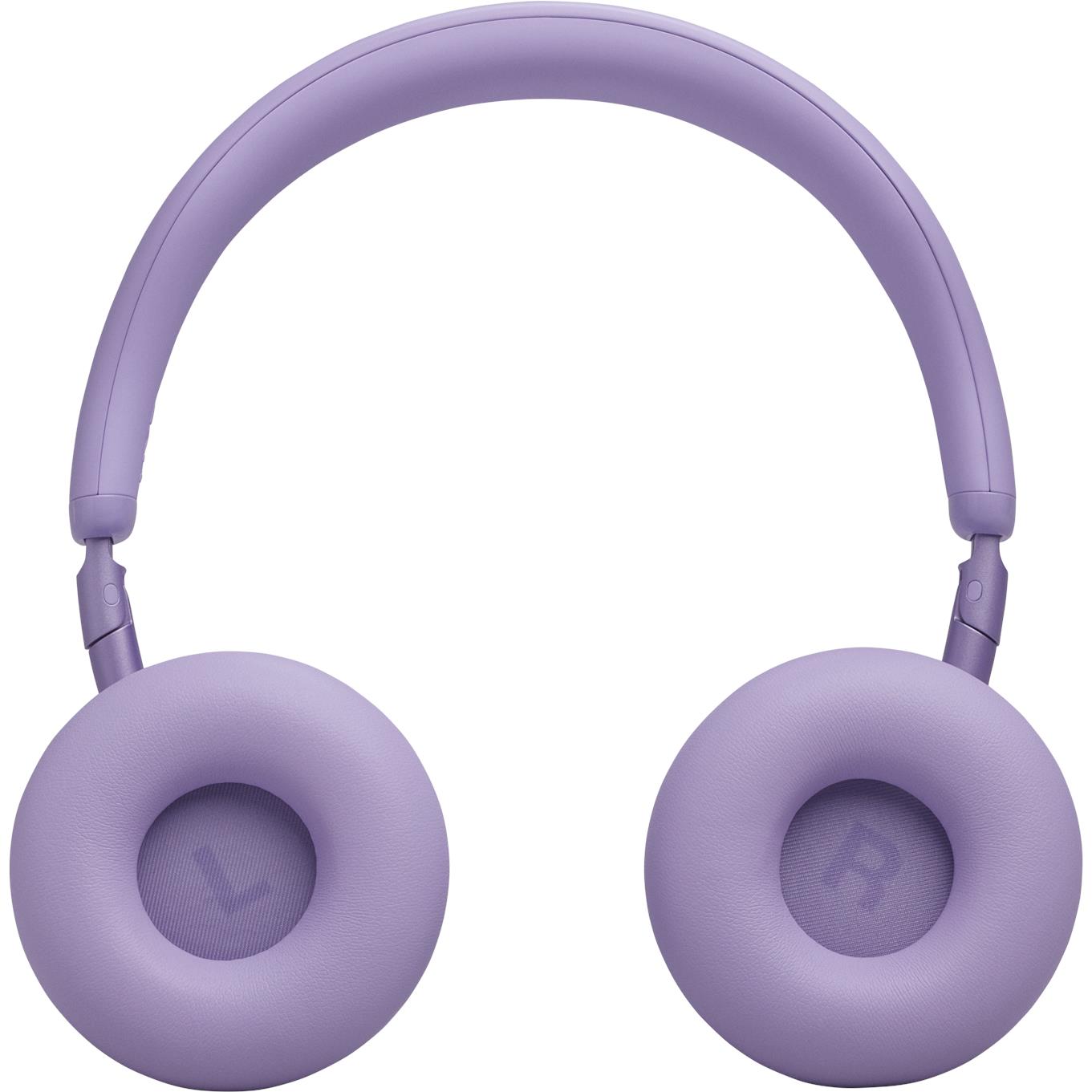 Lavender JBL Live 680NC wireless noise-cancelling headphones, headband and earcups close-up