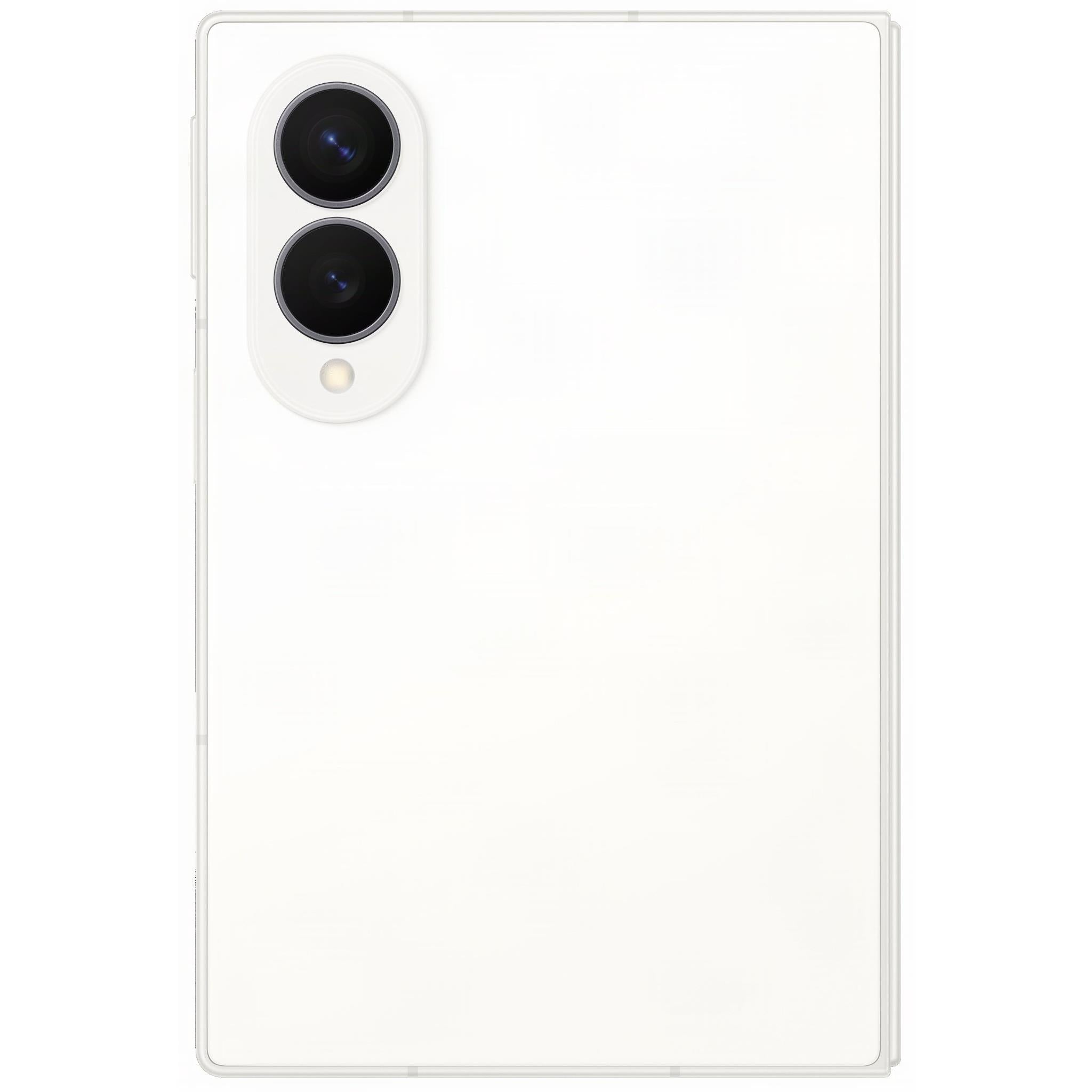 Cream Galaxy Z Fold8 phone back panel with dual camera lenses