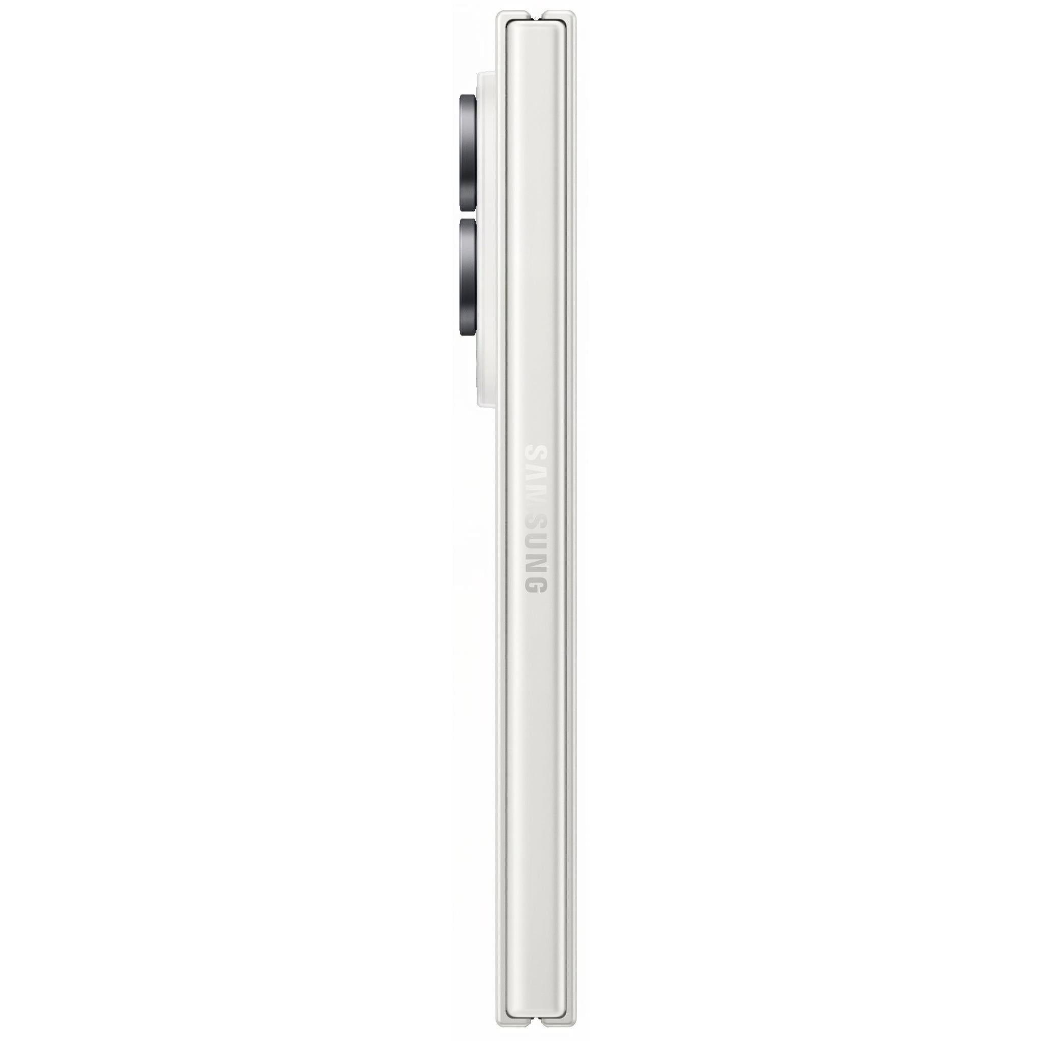 Cream Galaxy Z Fold8 phone side view with slim frame