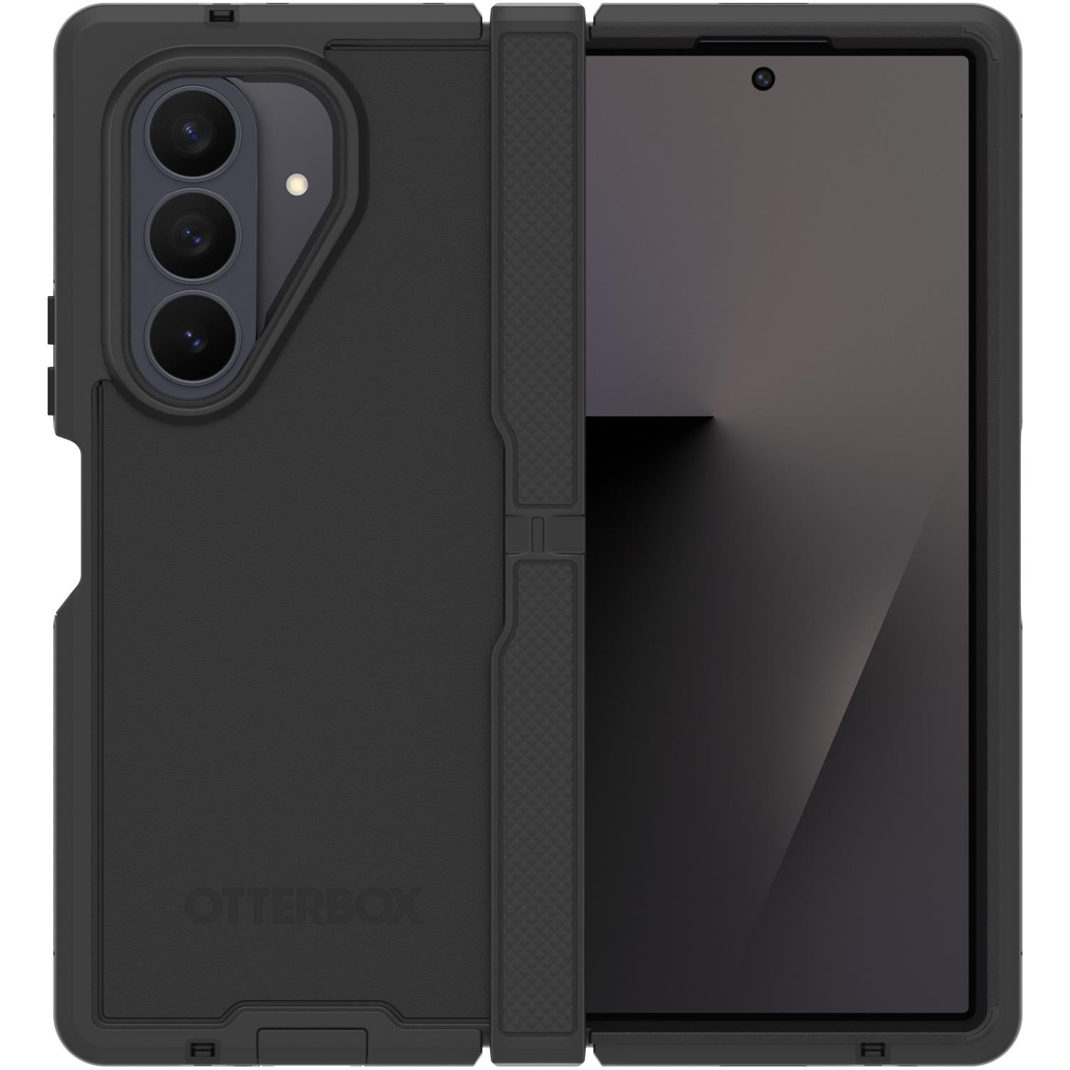 Black rugged phone case with raised edges and camera cutouts for Galaxy Z Fold8