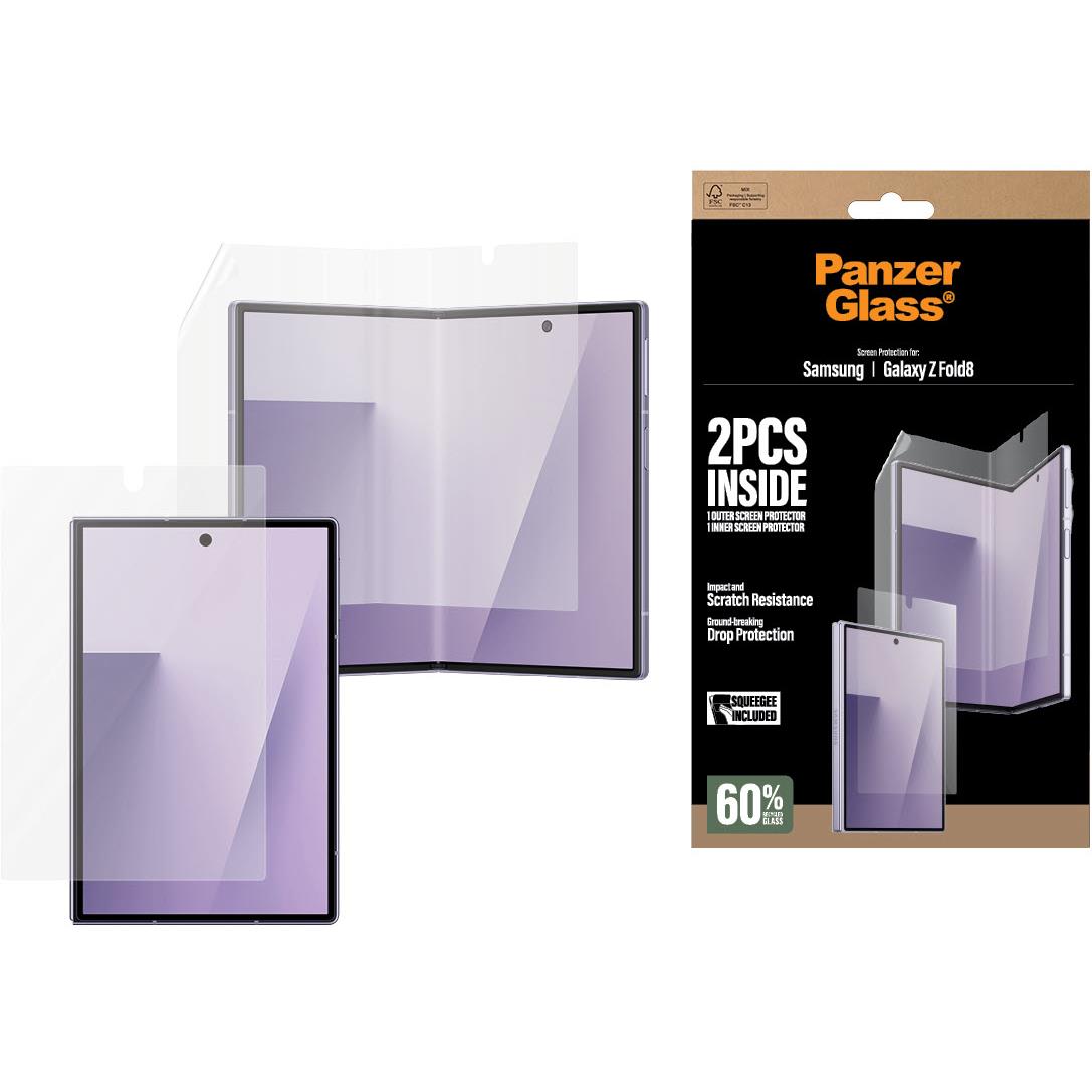 Two-pack glass and TPU screen protector set with front and inner screen covers