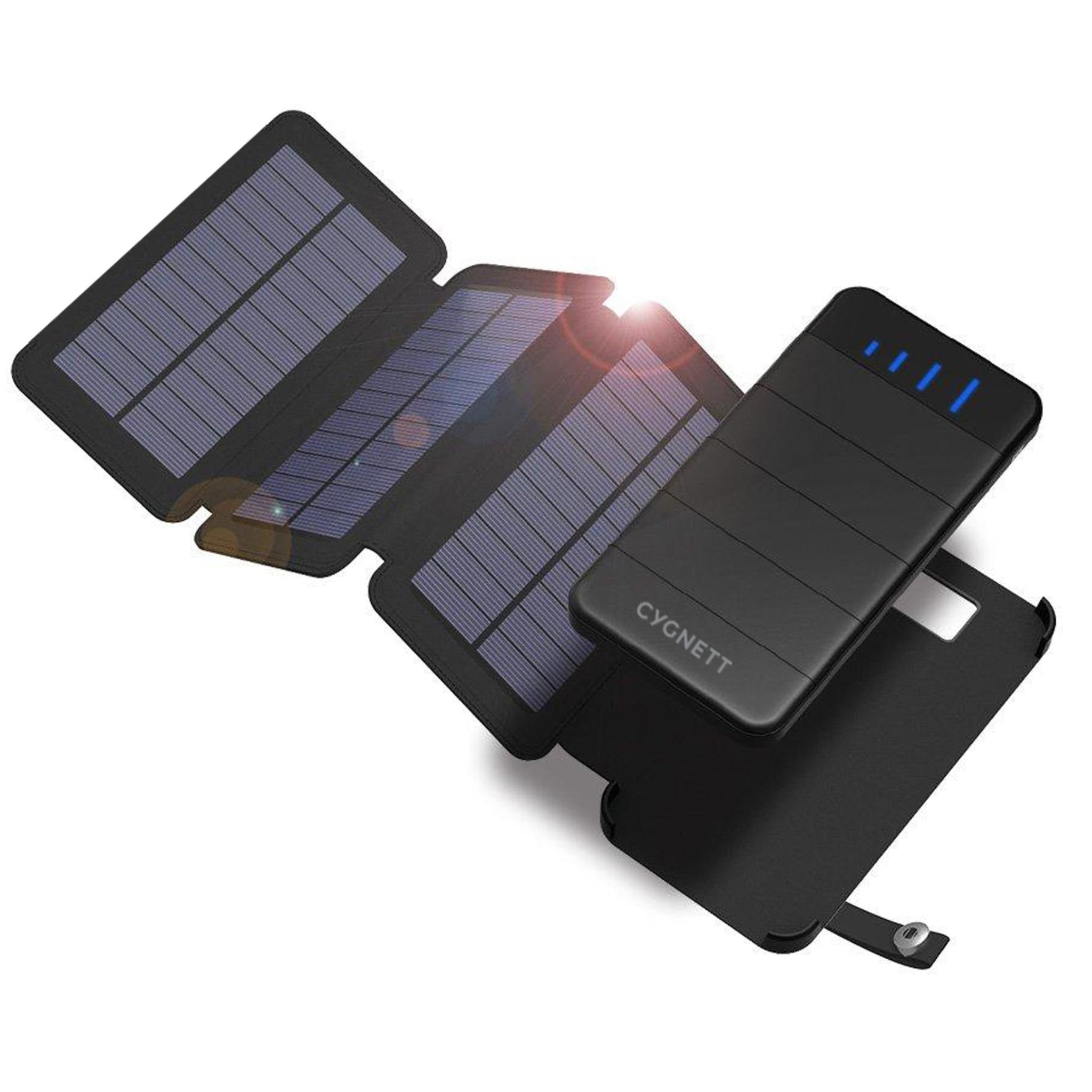 Cygnett ChargeUp Explorer 8K solar power bank with LED torch in black - Power Banks at Tech Supply Shed NZ