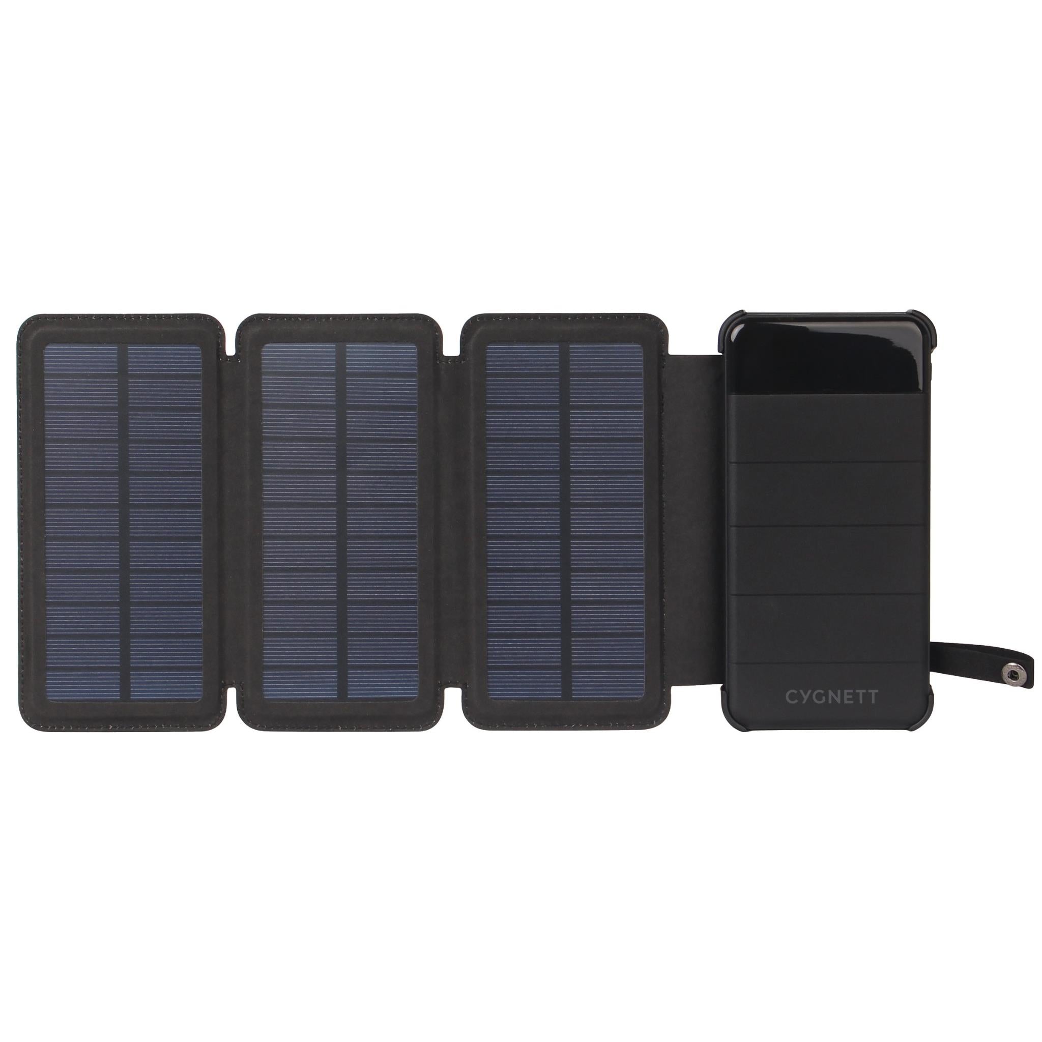 Cygnett ChargeUp Explorer 8K solar power bank with LED torch in black, image 3 - Power Banks at Tech Supply Shed NZ